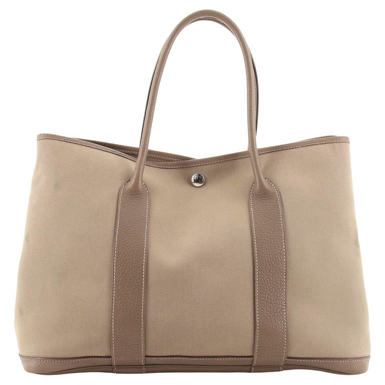 Hermes Garden Party Tote Toile and Leather 36 at 1stDibs