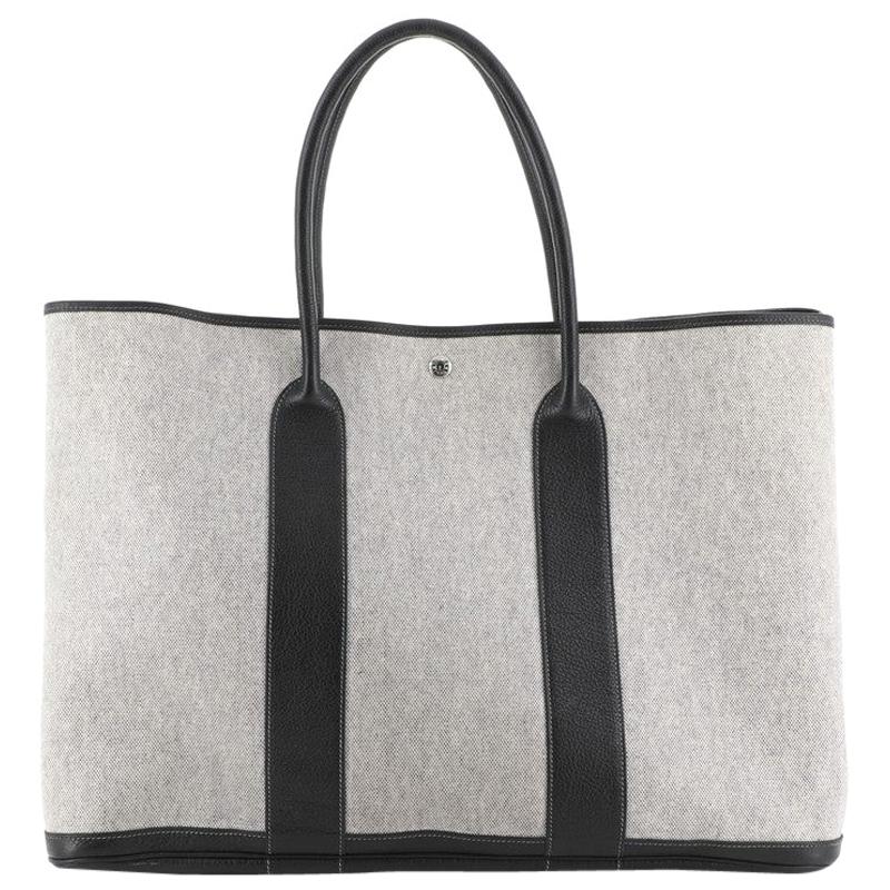 Hermes Garden Party Tote Toile and Leather TGM at 1stDibs