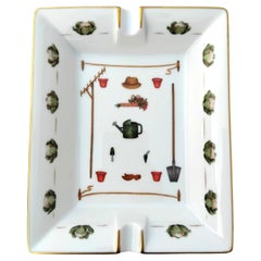 Hermès Gardener Cigar Ashtray Change Tray Porcelain Gold Vegetable Garden