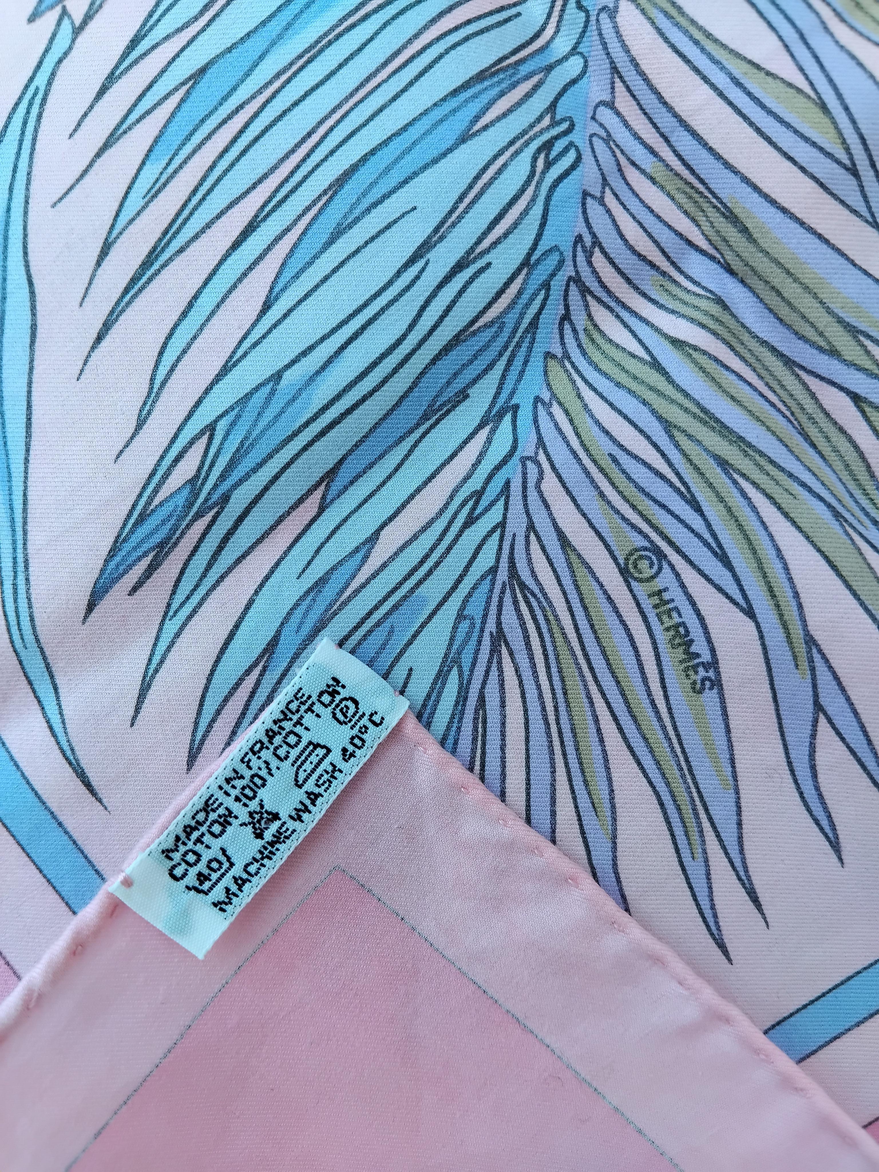 Hermès Gardiens Des Arbres Cotton Scarf Annie Faivre Pink 26 inches 8