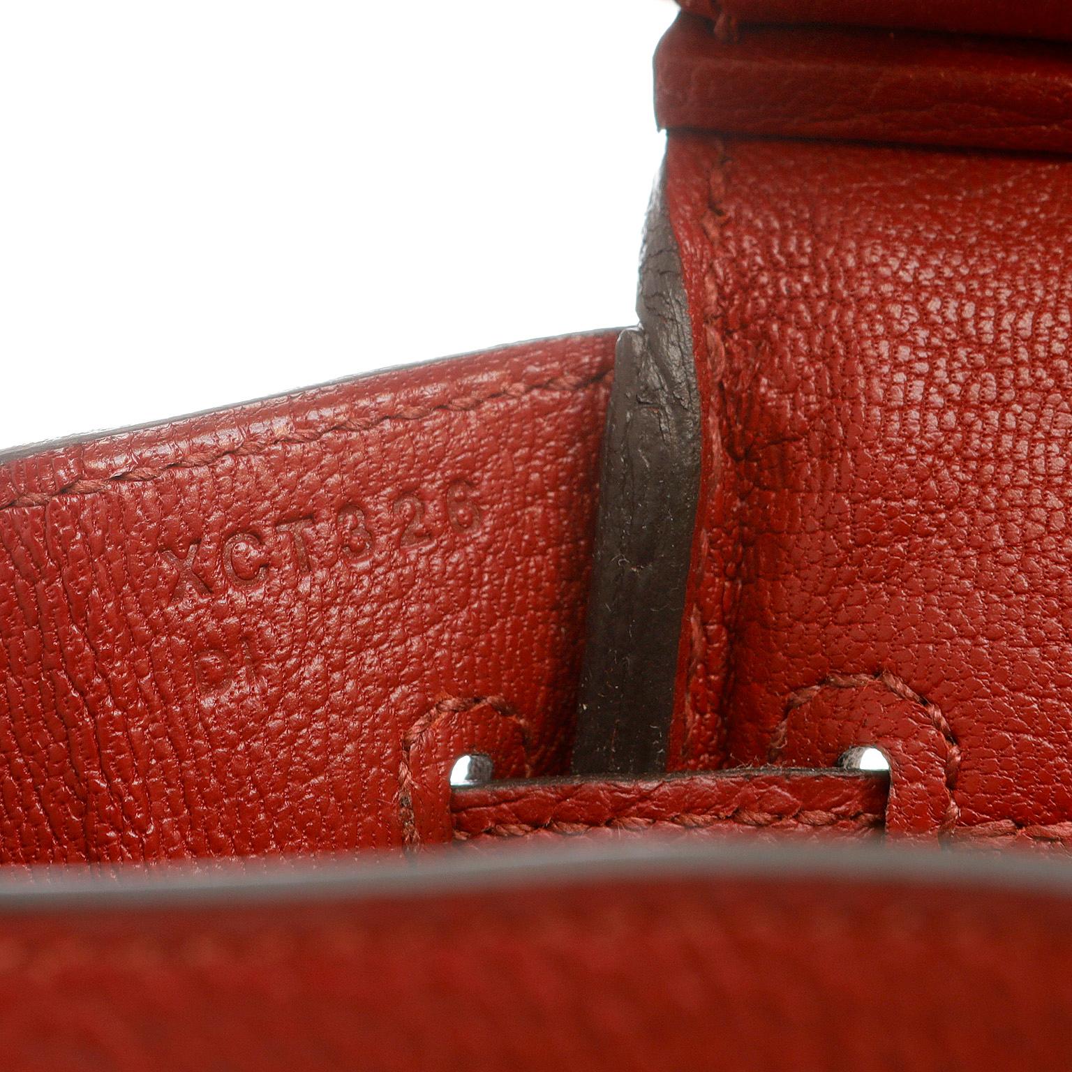 Hermès Garnet Red Togo Leather 25 cm Birkin In New Condition In Palm Beach, FL
