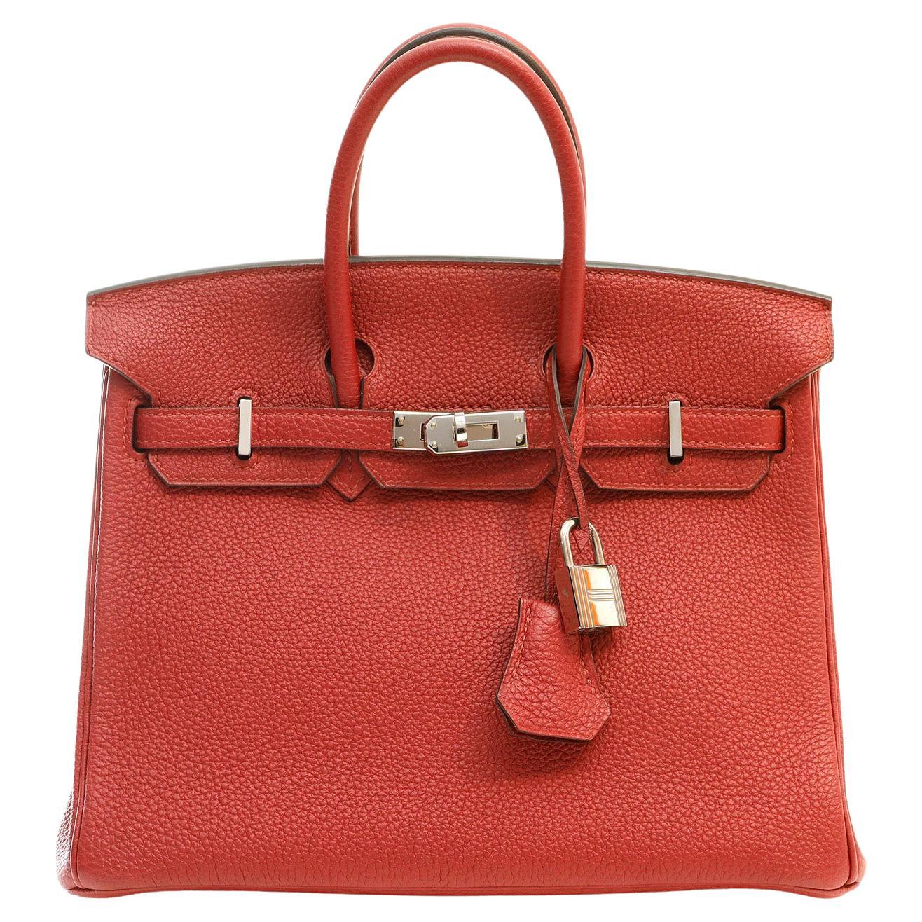 Hermès Garnet Red Togo Leather 25 cm Birkin