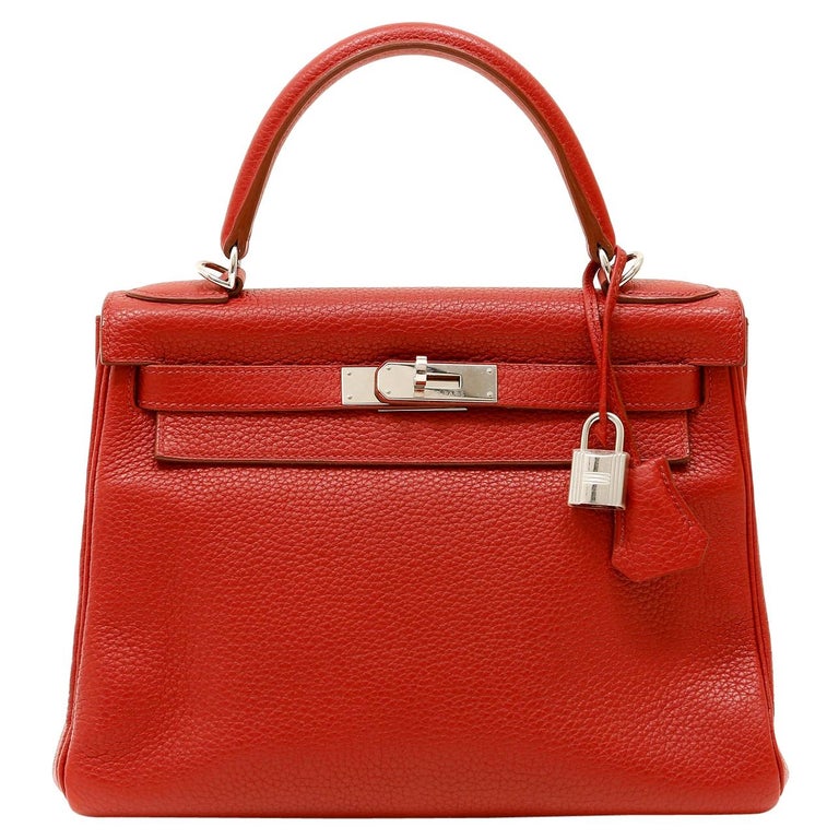 HERMES Kelly 28 Retourne Rose Pourpre Palladium Hw C/ 2018 *New - Timeless  Luxuries