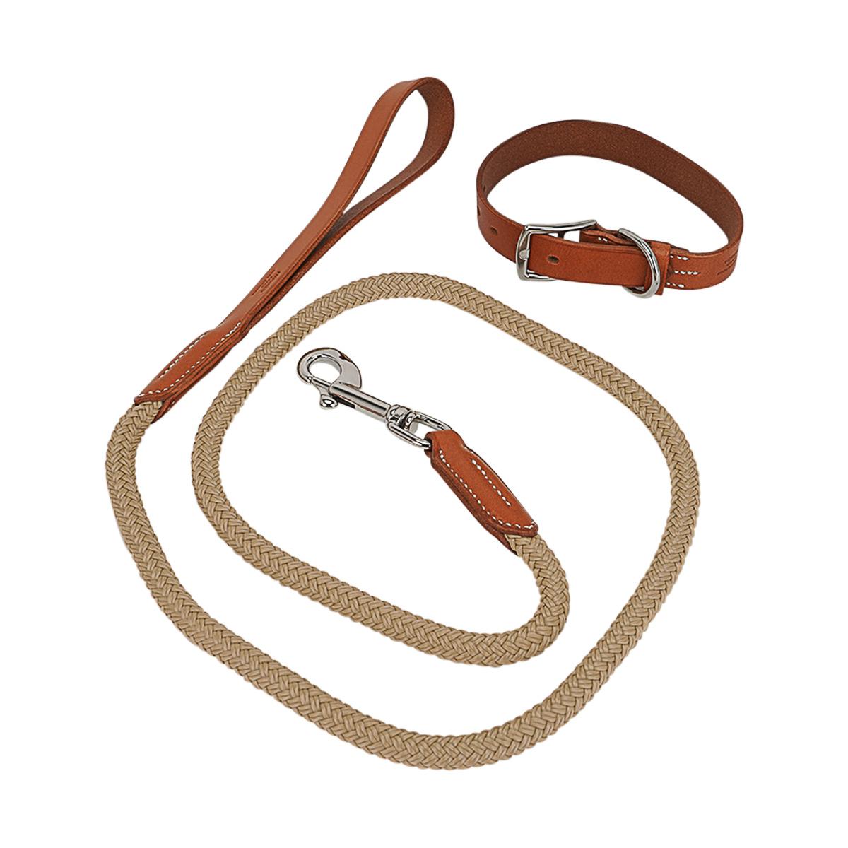 Hermes Gaucho Dog Leash Irish Natural Bridle Leather For Sale 2