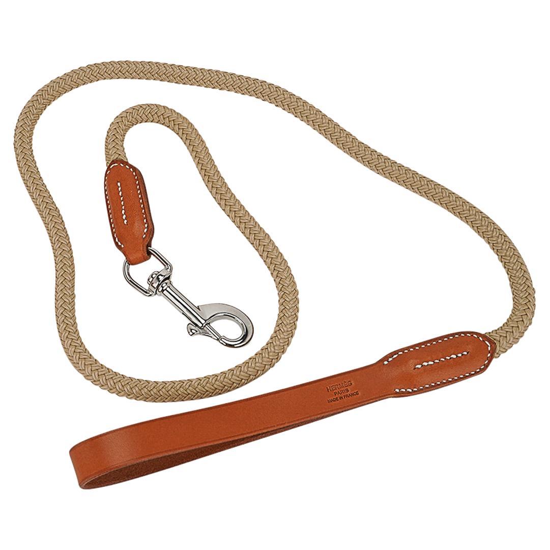 Hermes Gaucho Dog Leash Irish Natural Bridle Leather For Sale 1