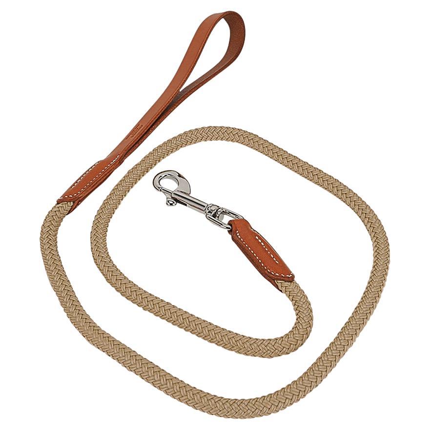 Hermes Gaucho Dog Leash Irish Natural Bridle Leather For Sale