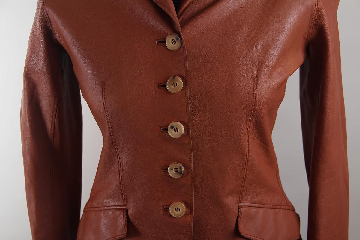 Brown Hermes Gaultier Era Leather Jacket 2011 last collection For Sale