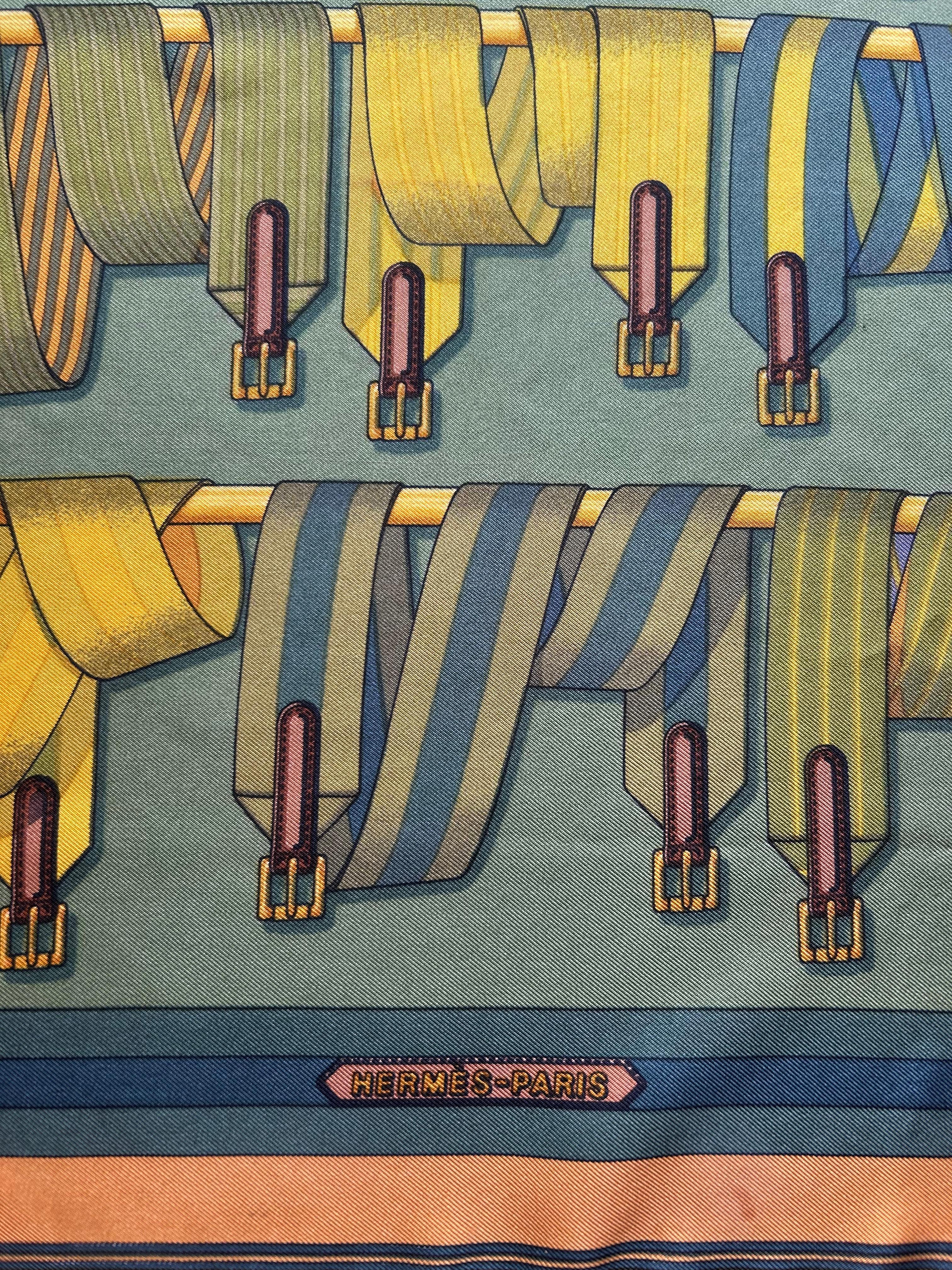Gray Hermès Gavroche Scarf 