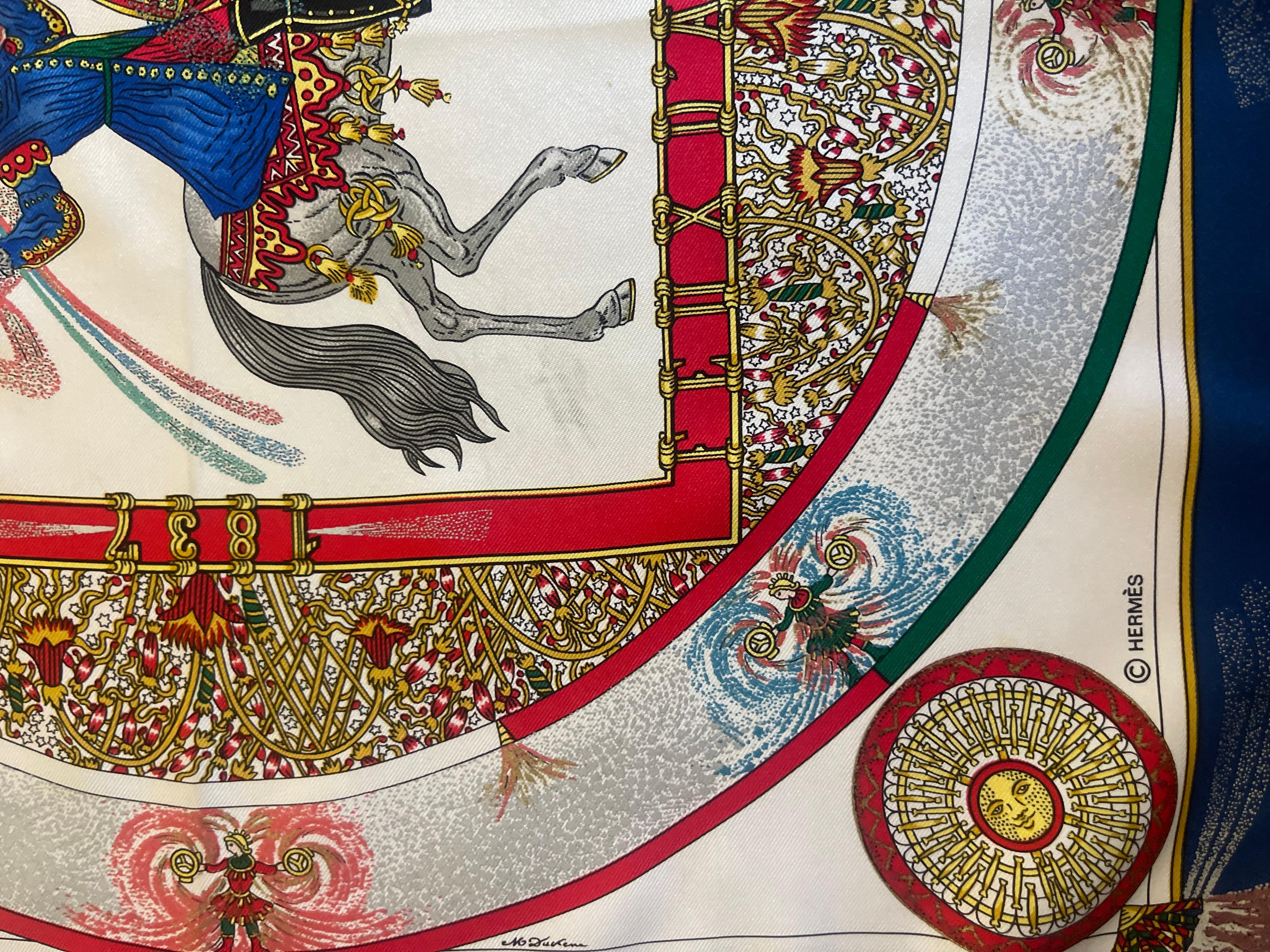 Hermès Gavroche Silk Scarf “Feus D'Artifice” 1987 For Sale 1