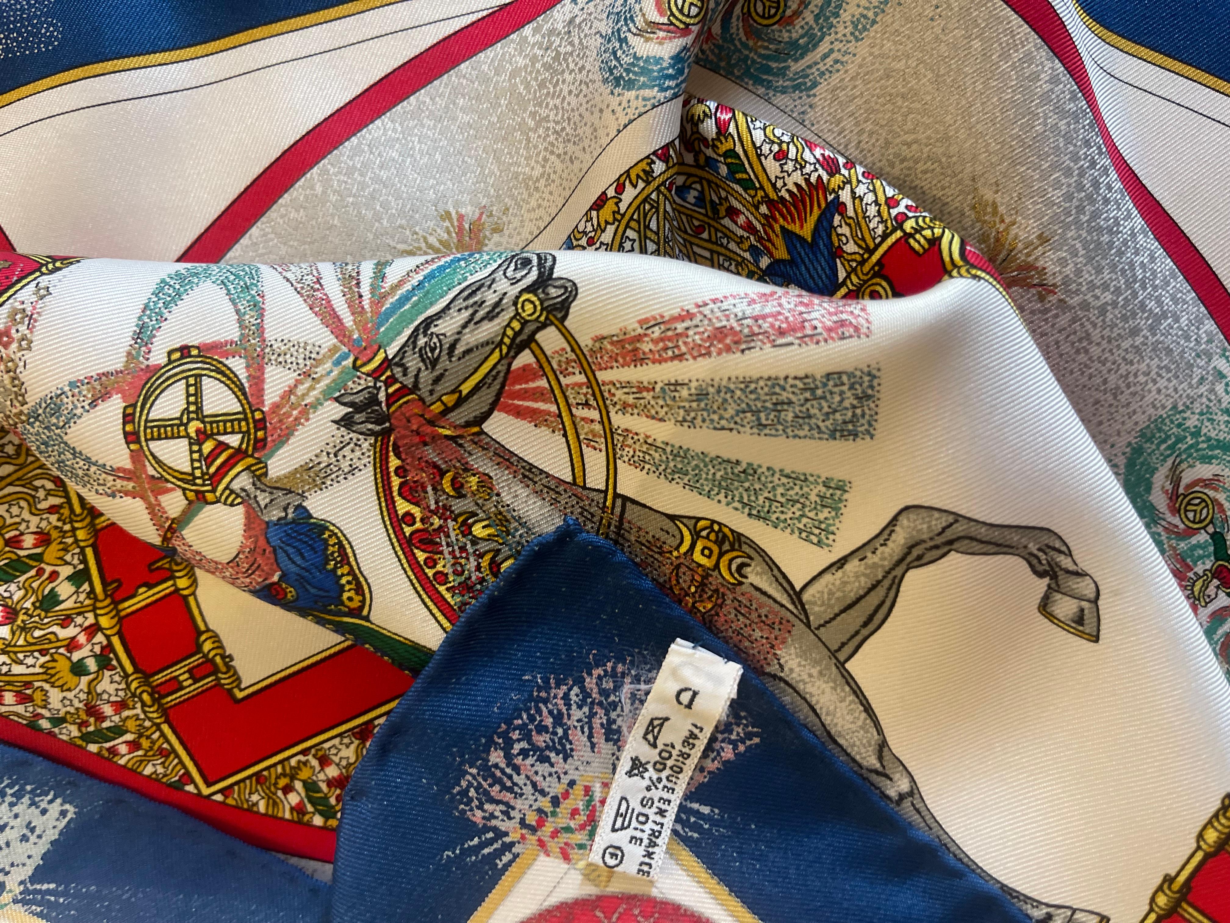 Hermès Gavroche Silk Scarf “Feus D'Artifice” 1987 For Sale 2