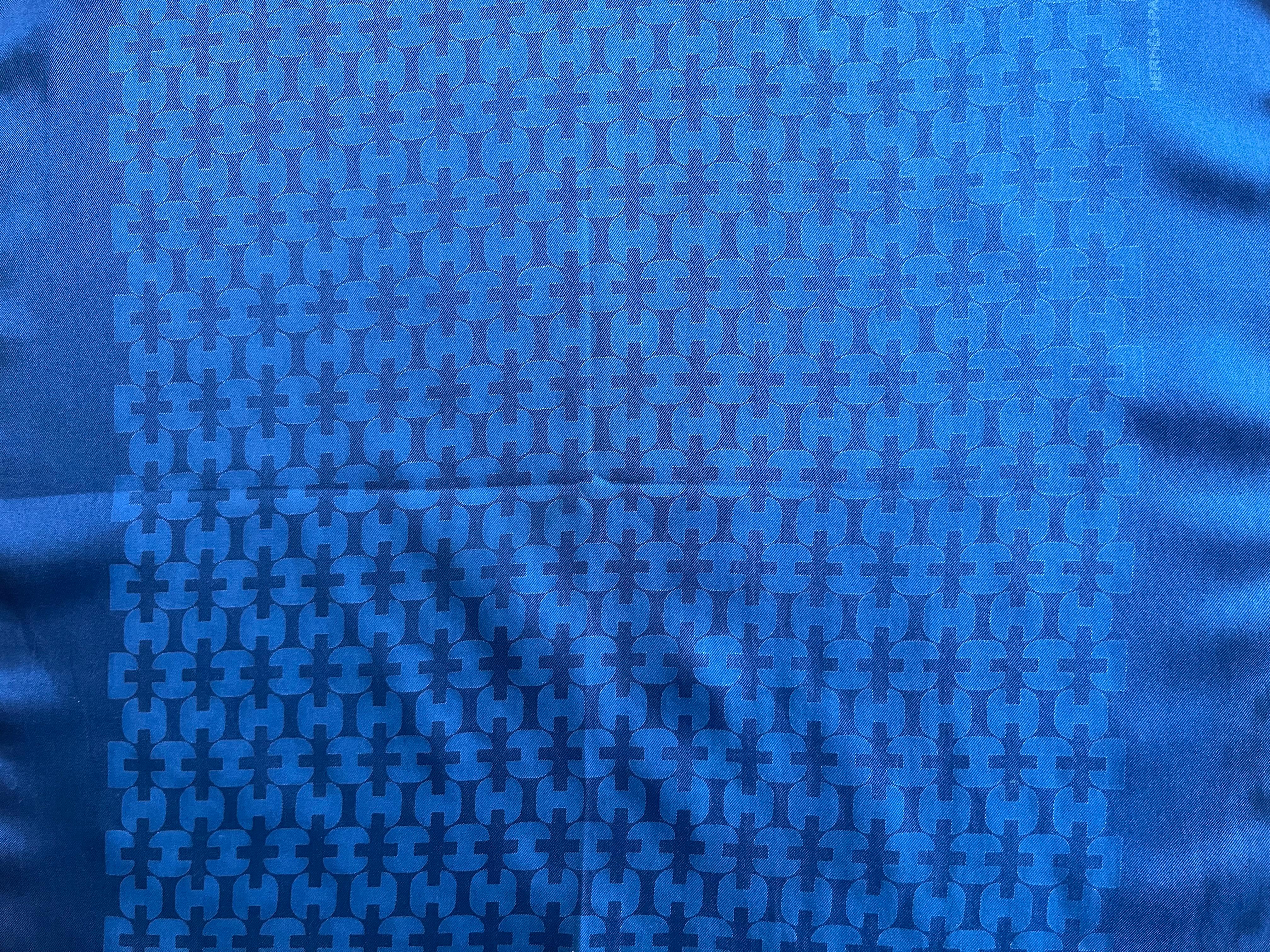Hermès Gavroche Silk Scarf In Navy Blue For Sale 1