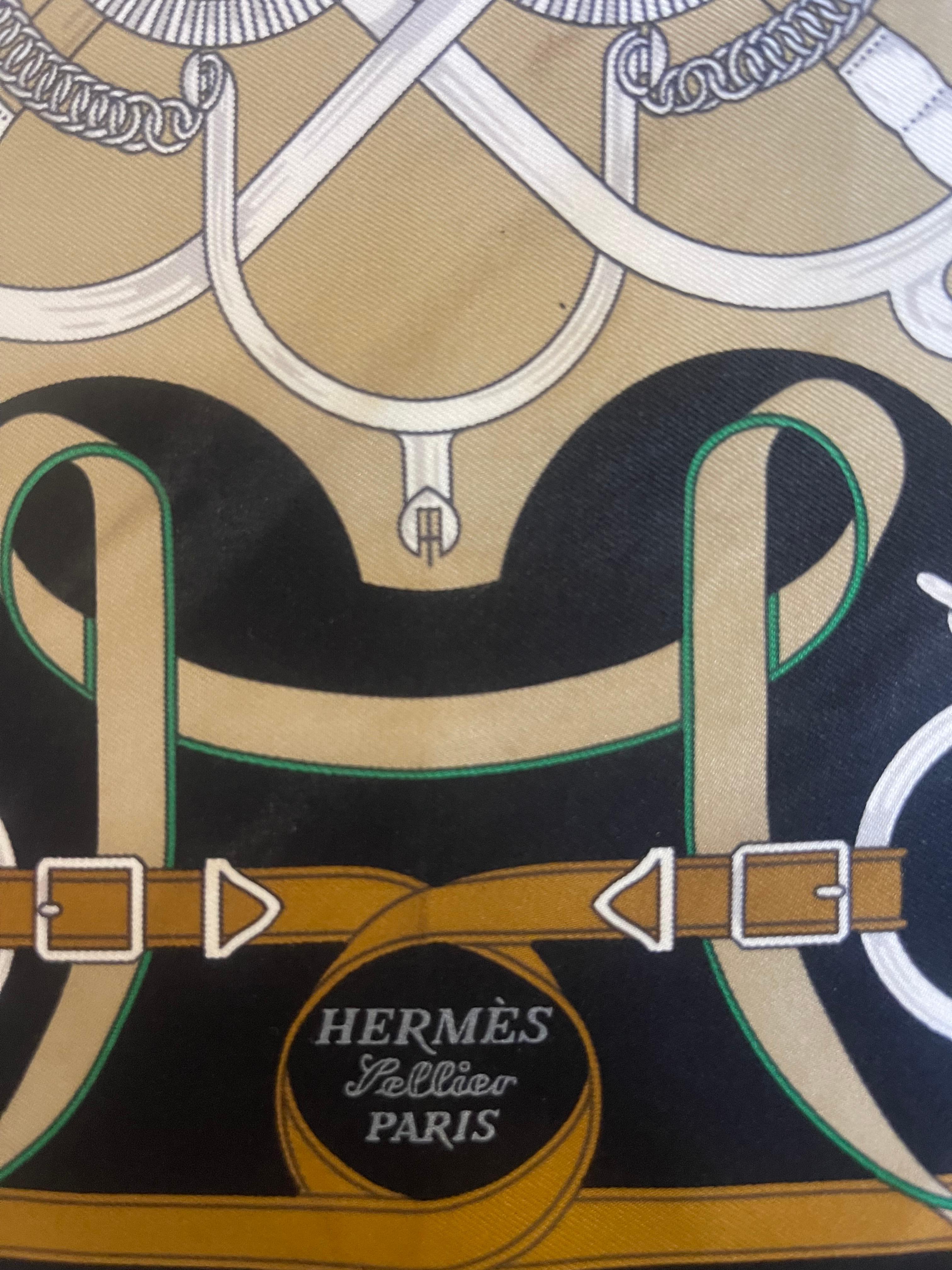 Nero Sciarpa di seta Hermès Gavroche 