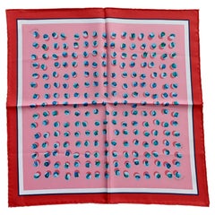 Hermès Gavroche Small Silk Scarf Jeu de Billes Marbles Red Pink Blue 42 cm