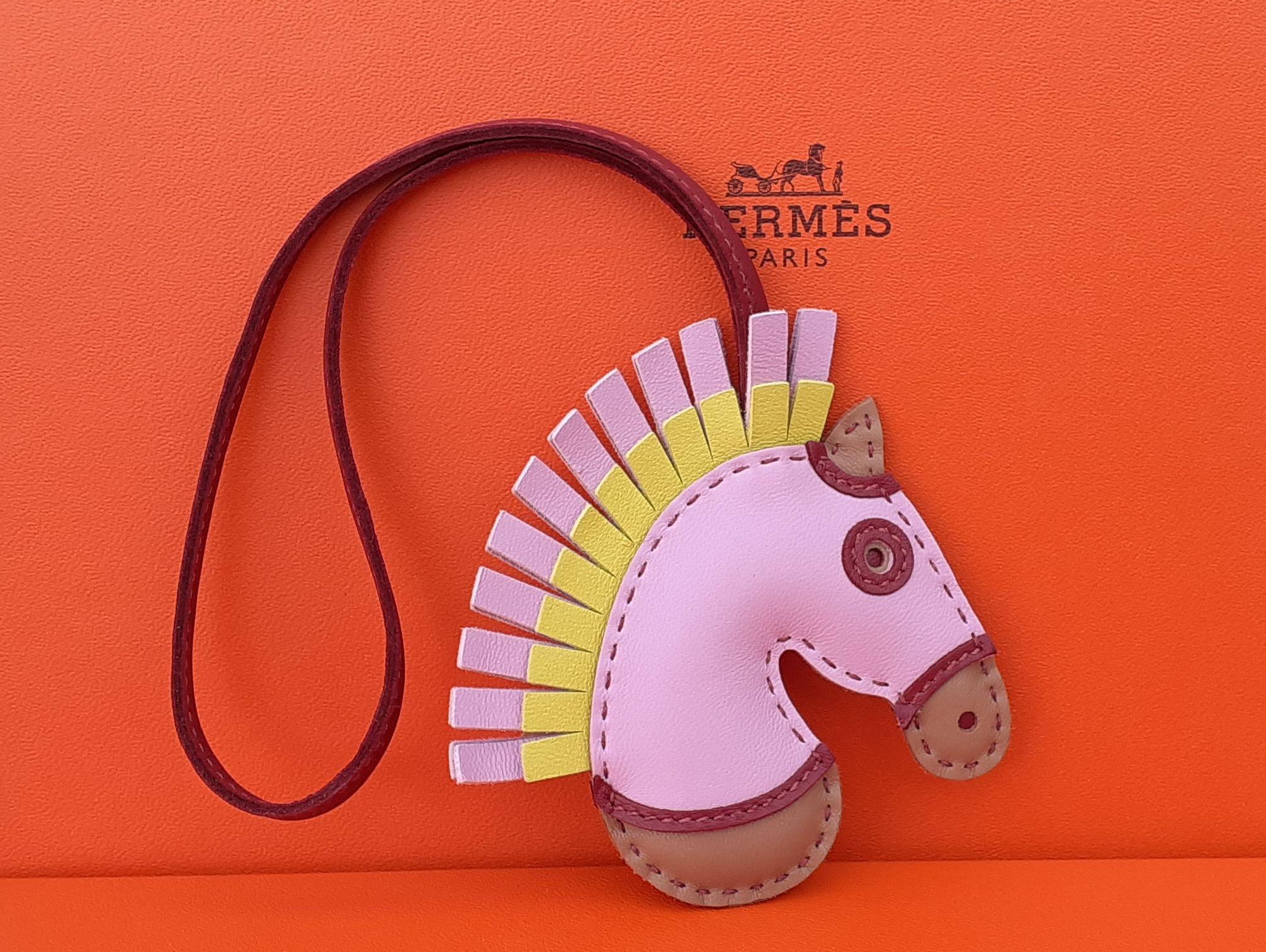 Beige Hermès Geegee Camail Iroquois Horse Charm in Leather 