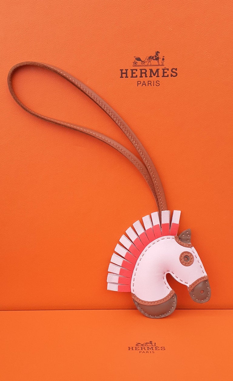 Hermes Paddock Horse Shoe Rare Bag Charm Orange Leather at 1stDibs