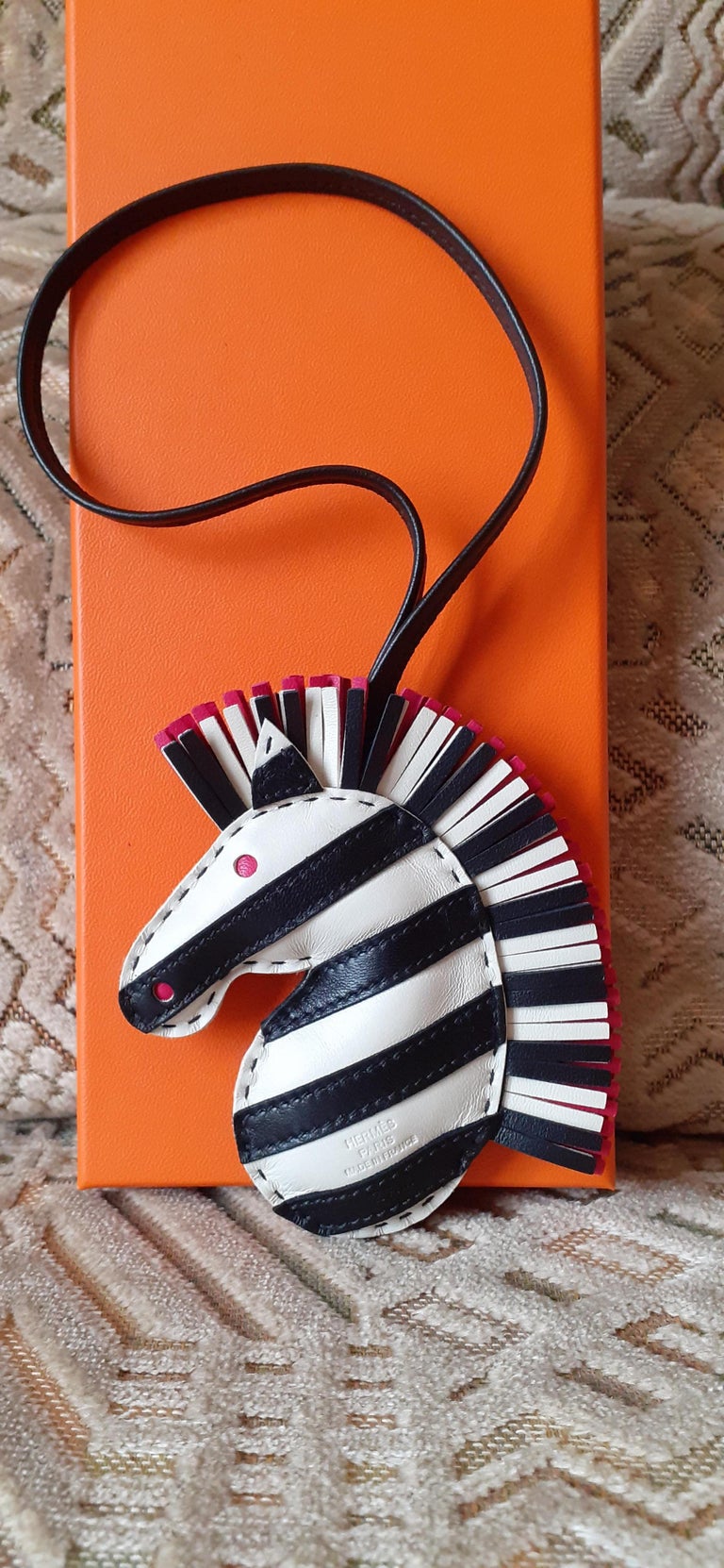 Hermès Geegee Savannah Zebra Birkin Kelly Charm Craie Noir Rose Mexico