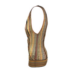 HERMÈS – Genuine Vintage Multicolour Knitted Sleeveless Top  Size 6US 38EU