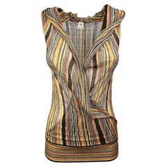 HERMÈS – Genuine Vintage Multicolour Knitted Sleeveless Top  Size 6US 38EU