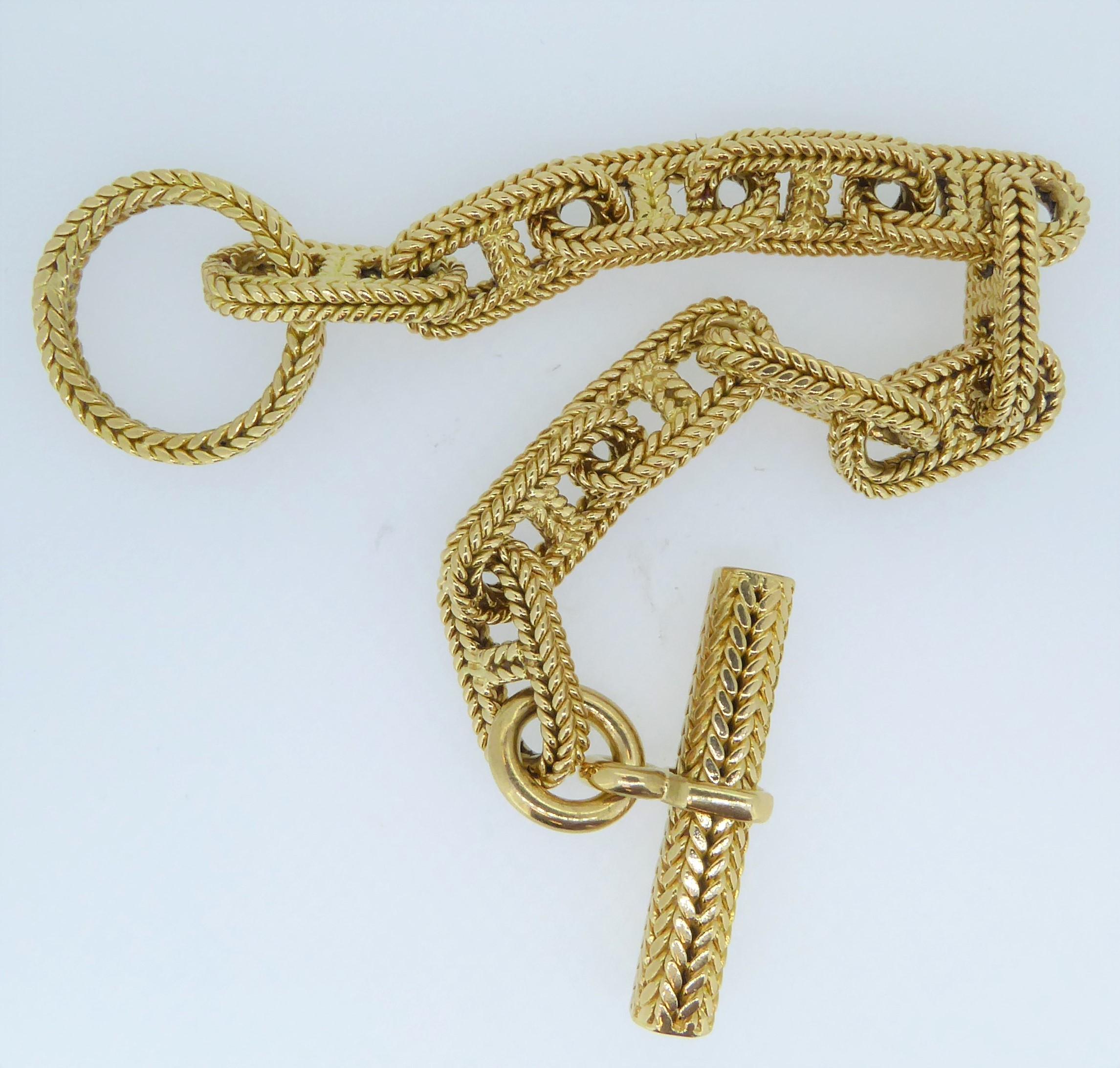 Women's or Men's Hermes George L'Enfant Chain d'Ancre 18 Karat Yellow Gold Bracelet