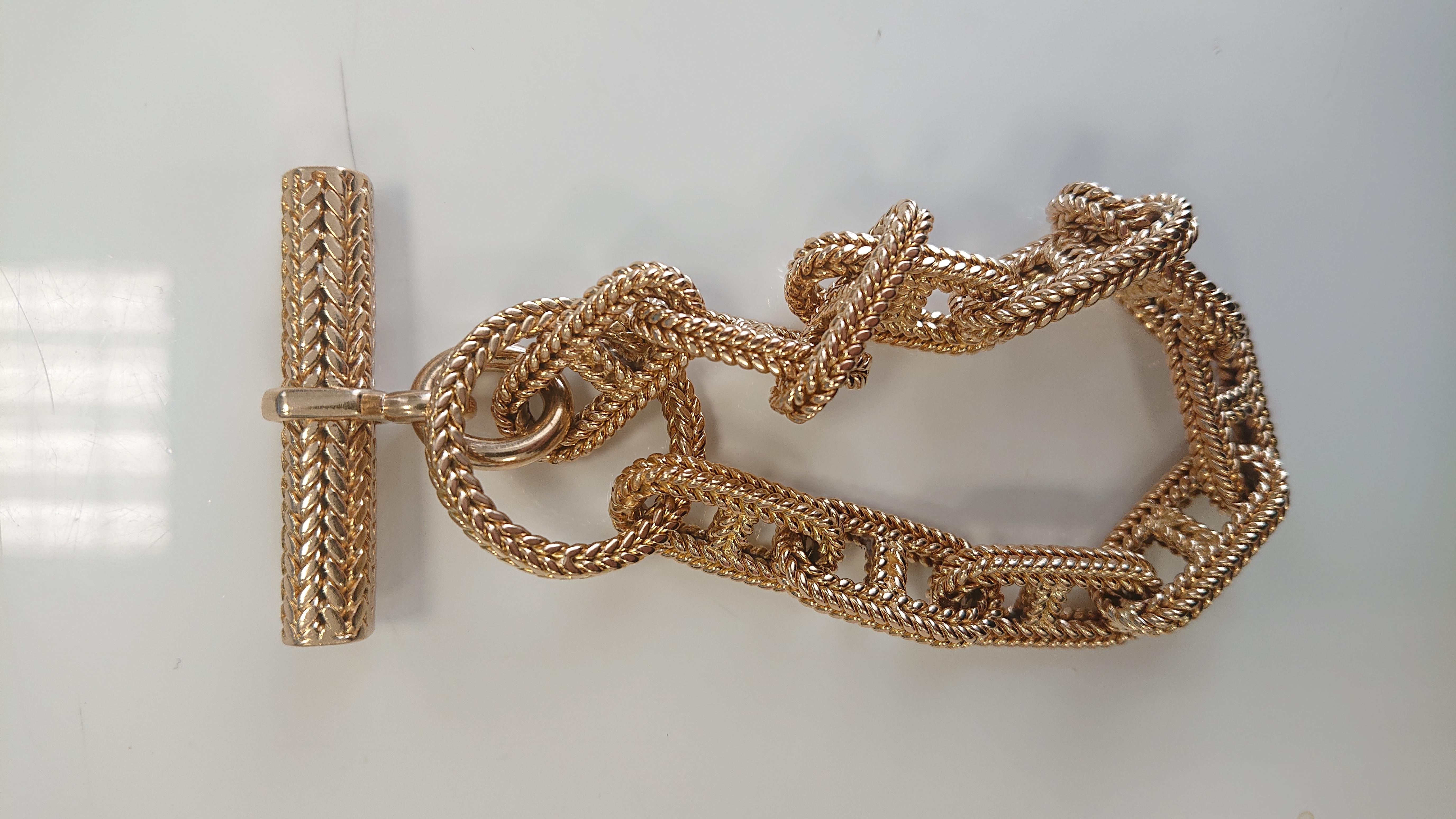 Hermes George L'Enfant Chain d'Ancre 18 Karat Yellow Gold Bracelet 1