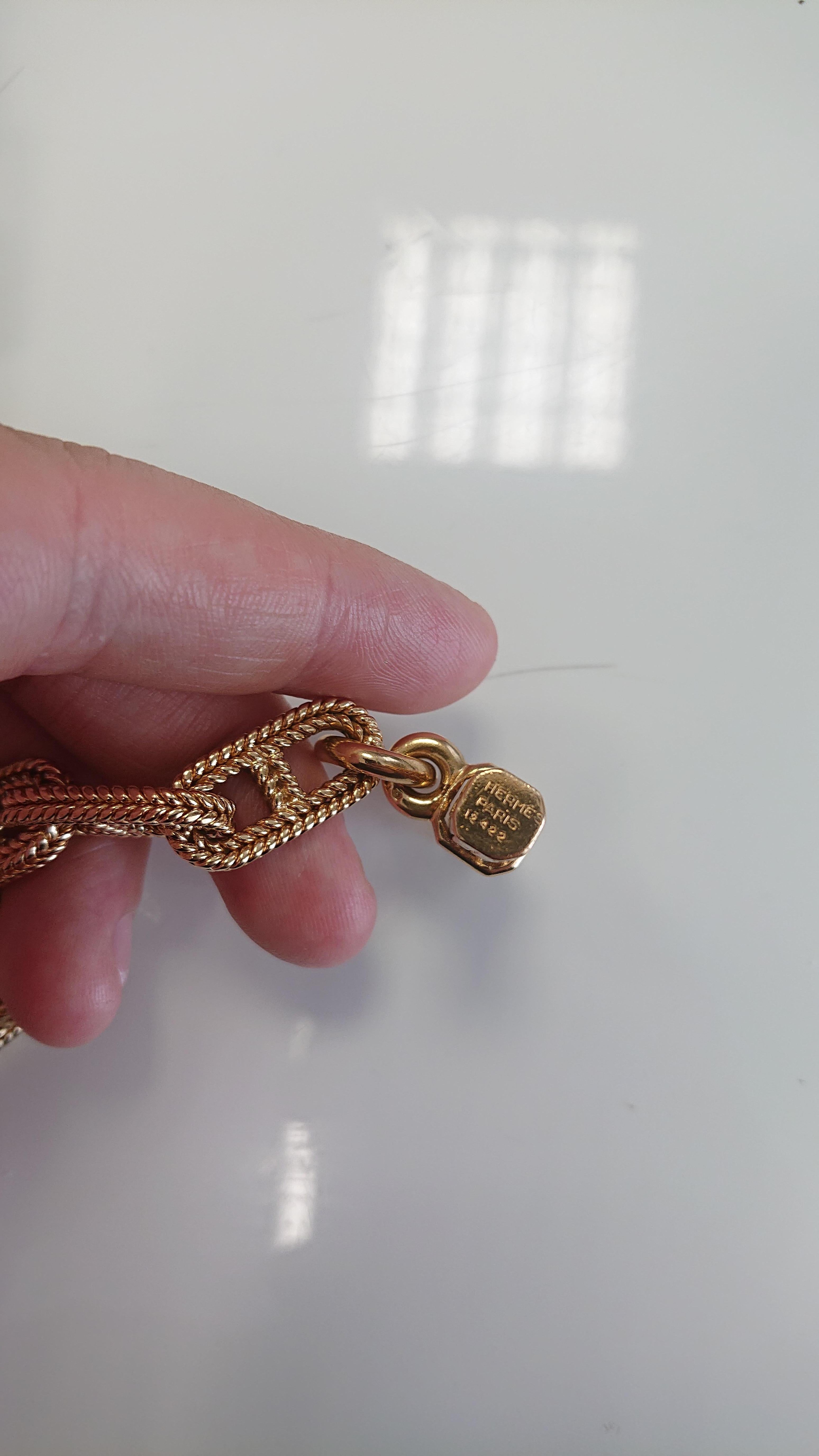 Hermes George L'Enfant Chain d'Ancre 18 Karat Yellow Gold Bracelet 2