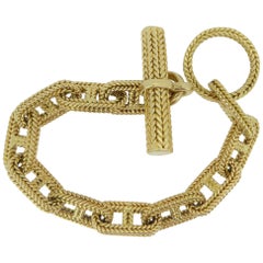 Hermes George L'Enfant Chain d'Ancre 18 Karat Yellow Gold Bracelet