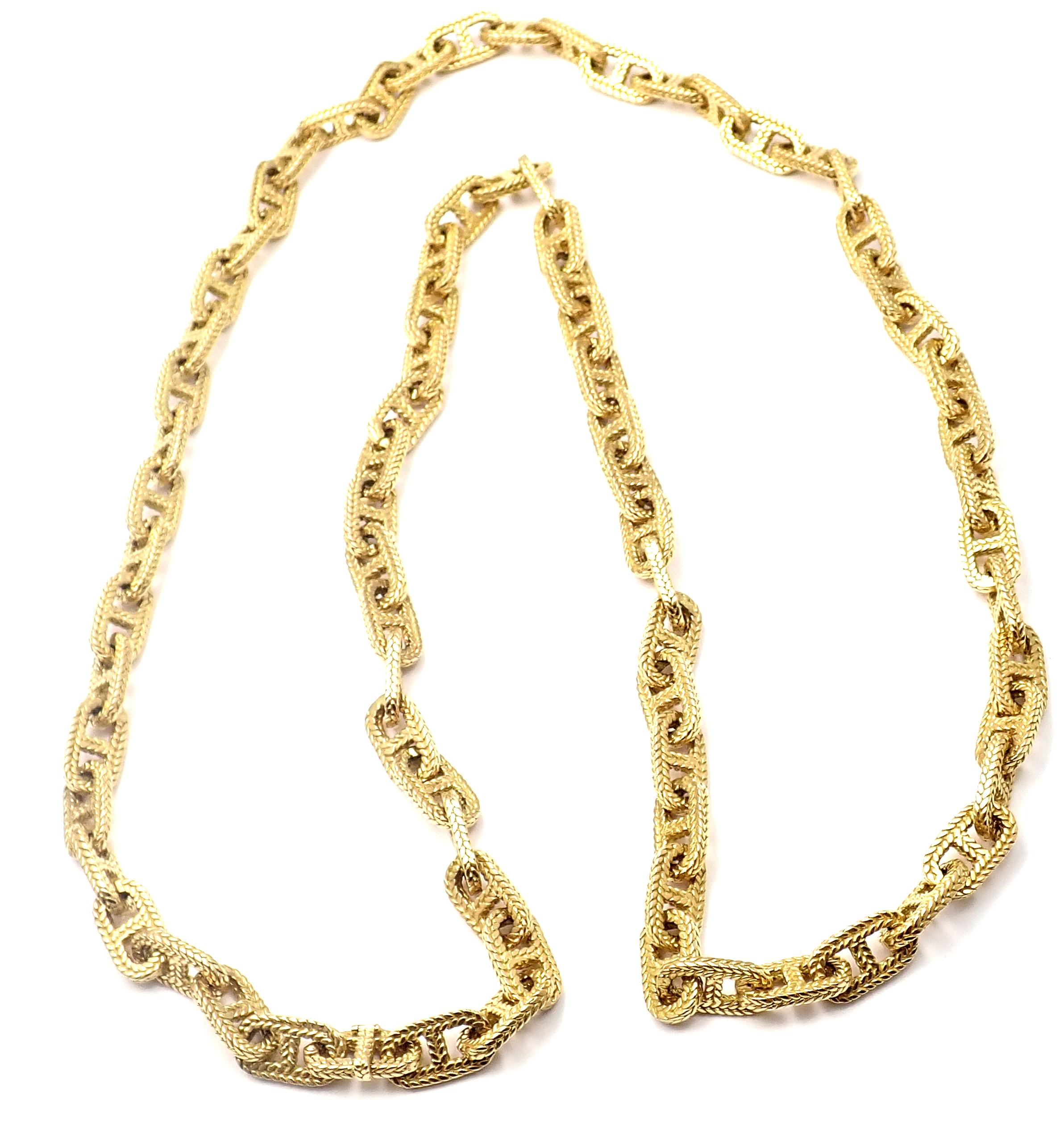 Elegant 18k Yellow Gold George L'Enfant Chain d'Ancre Link Necklace by Hermes.
Details: 
Weight: 161.6 grams
Length: 33