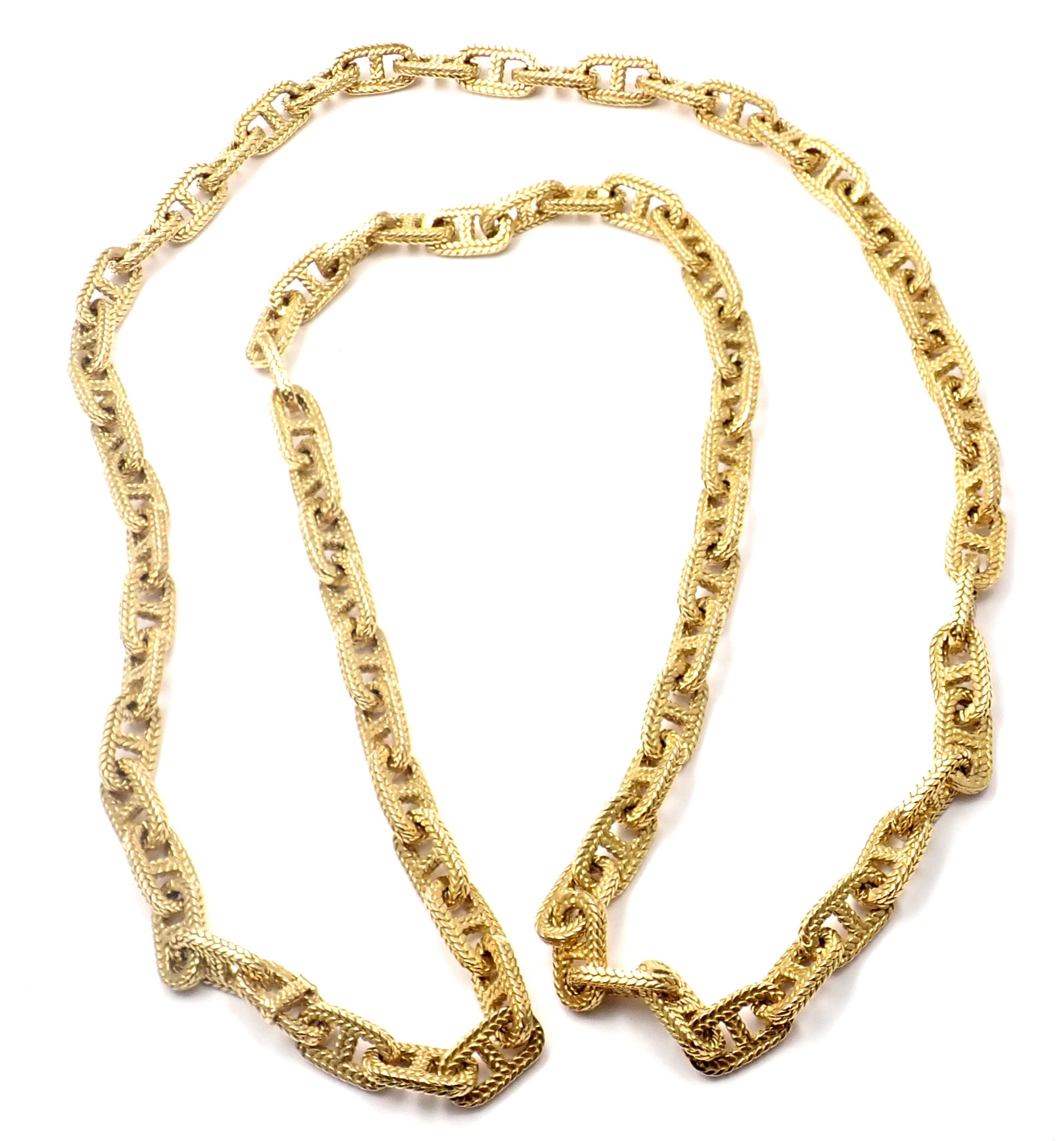 Women's or Men's Hermes George L'Enfant Chain d'Ancre Yellow Gold Link Necklace