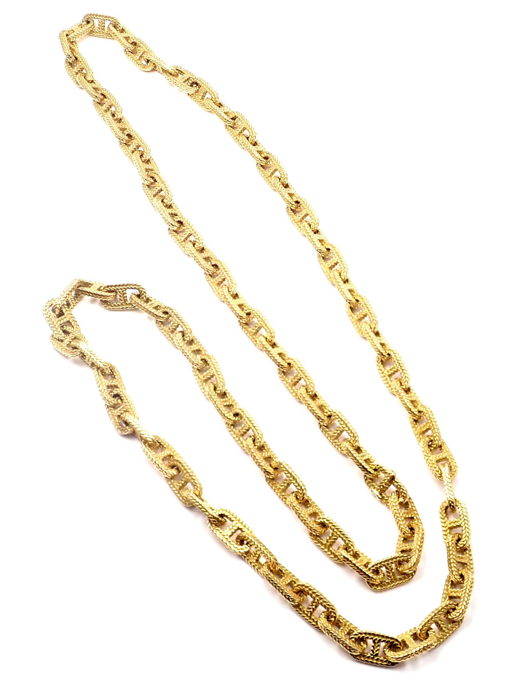 Hermes George L'Enfant Chain d'Ancre Yellow Gold Link Necklace 1