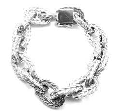 Hermes George L'Enfant Chain d'Ancre Sterling Silver Link Bracelet
