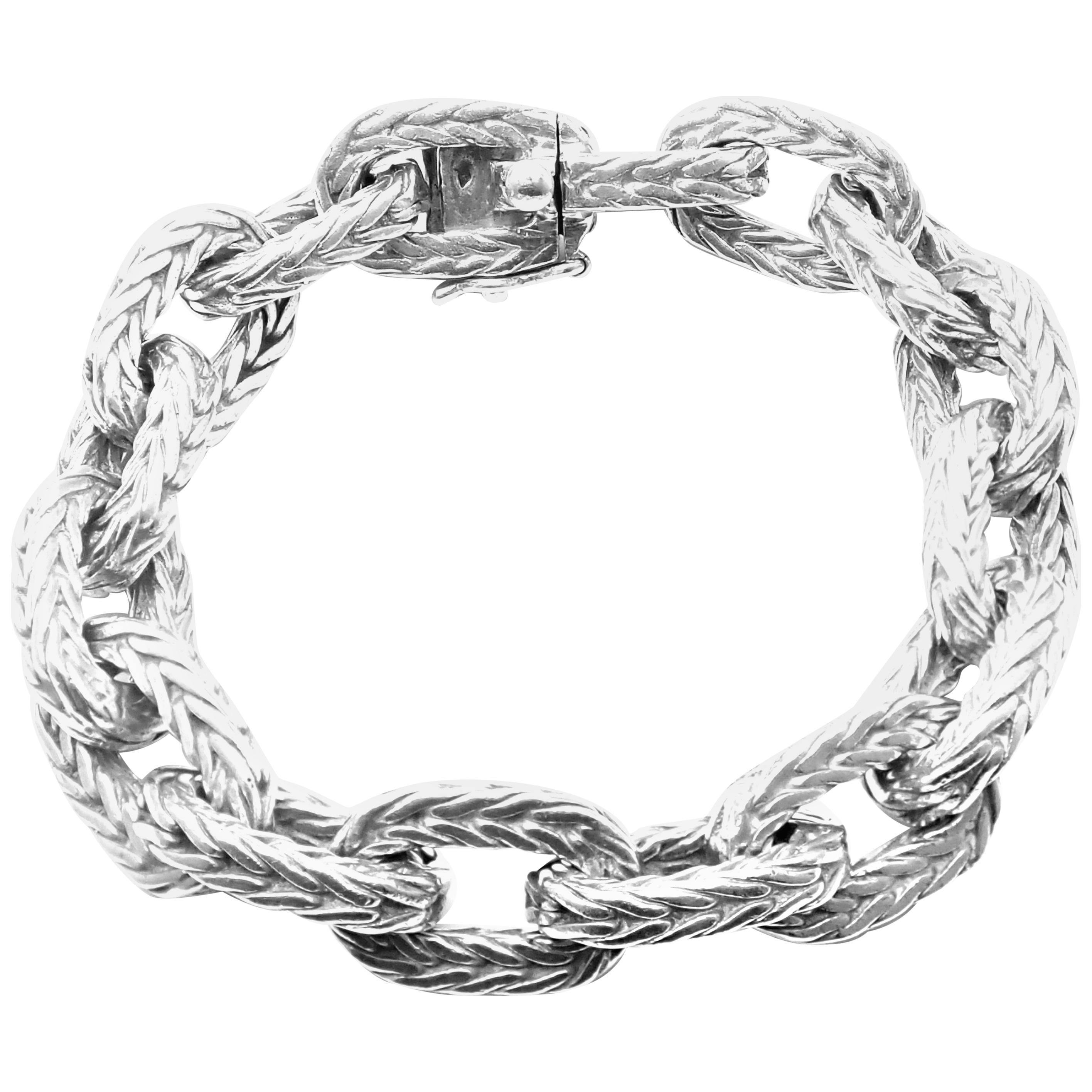 Hermes George L'Enfant Chain d'Ancre Sterling Silver Link Bracelet