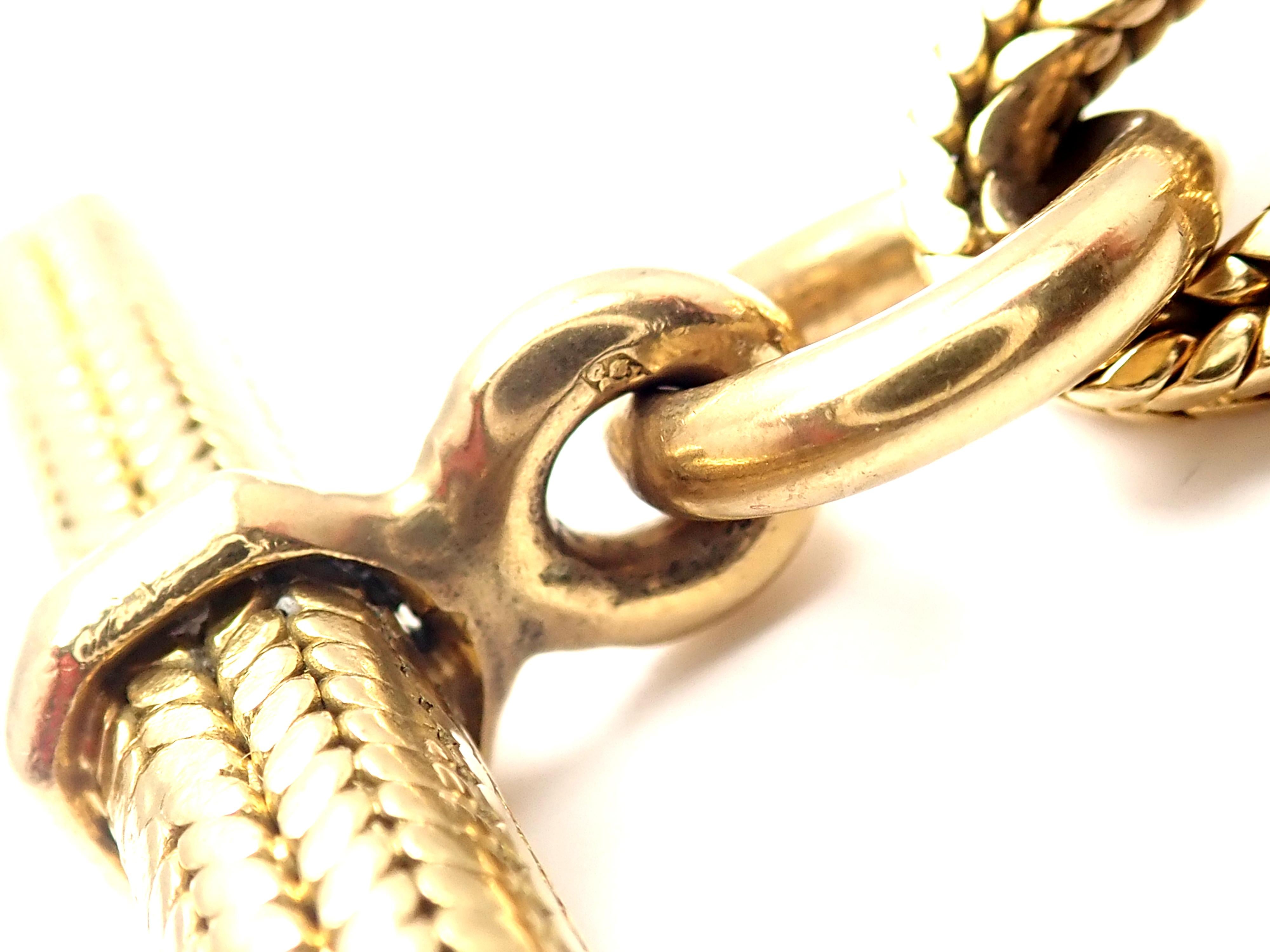 Hermes George L'Enfant Chain d'Ancre Yellow Gold Link Toggle Bracelet 4