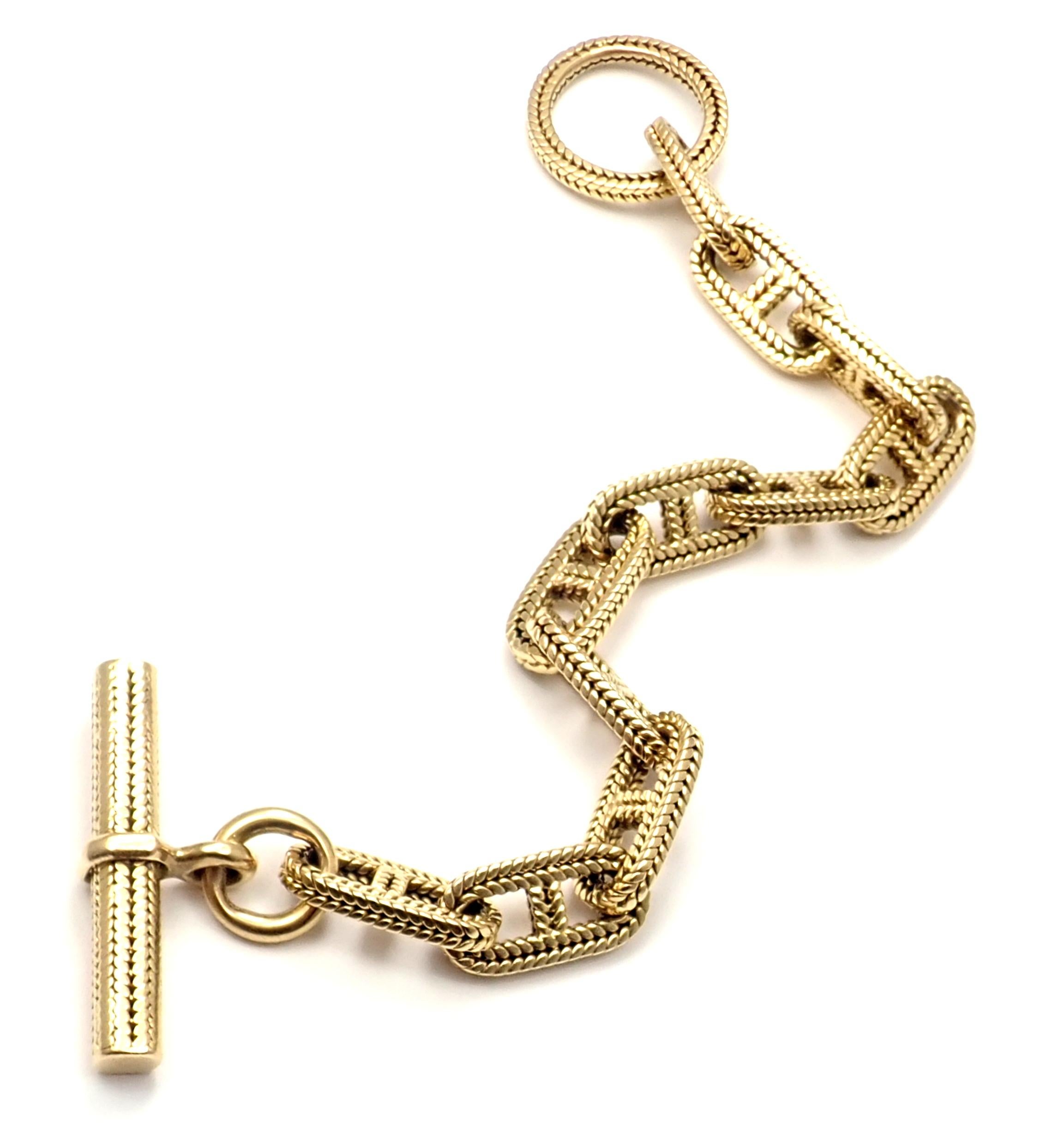 Women's or Men's Hermes George L'Enfant Chain d'Ancre Yellow Gold Link Toggle Bracelet
