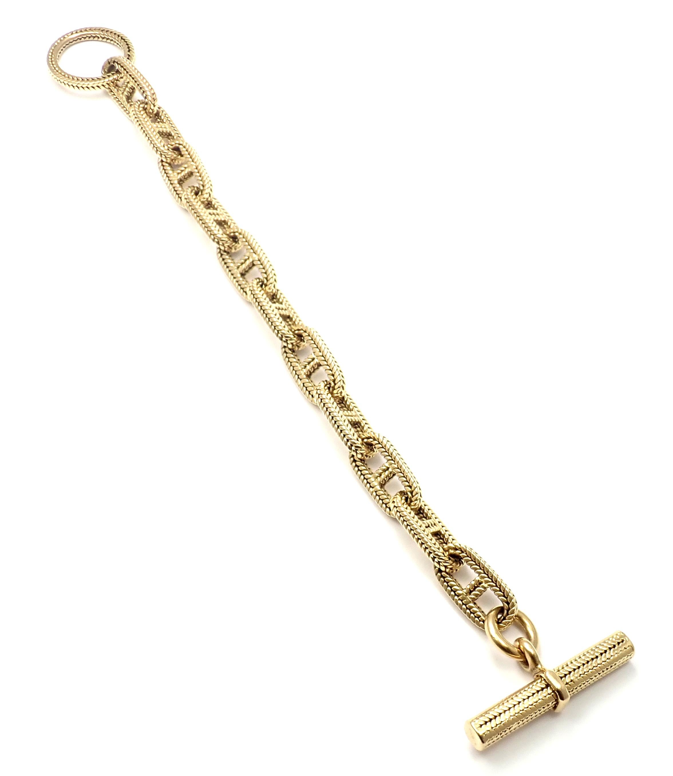 Hermes George L'Enfant Chain d'Ancre Yellow Gold Link Toggle Bracelet 1