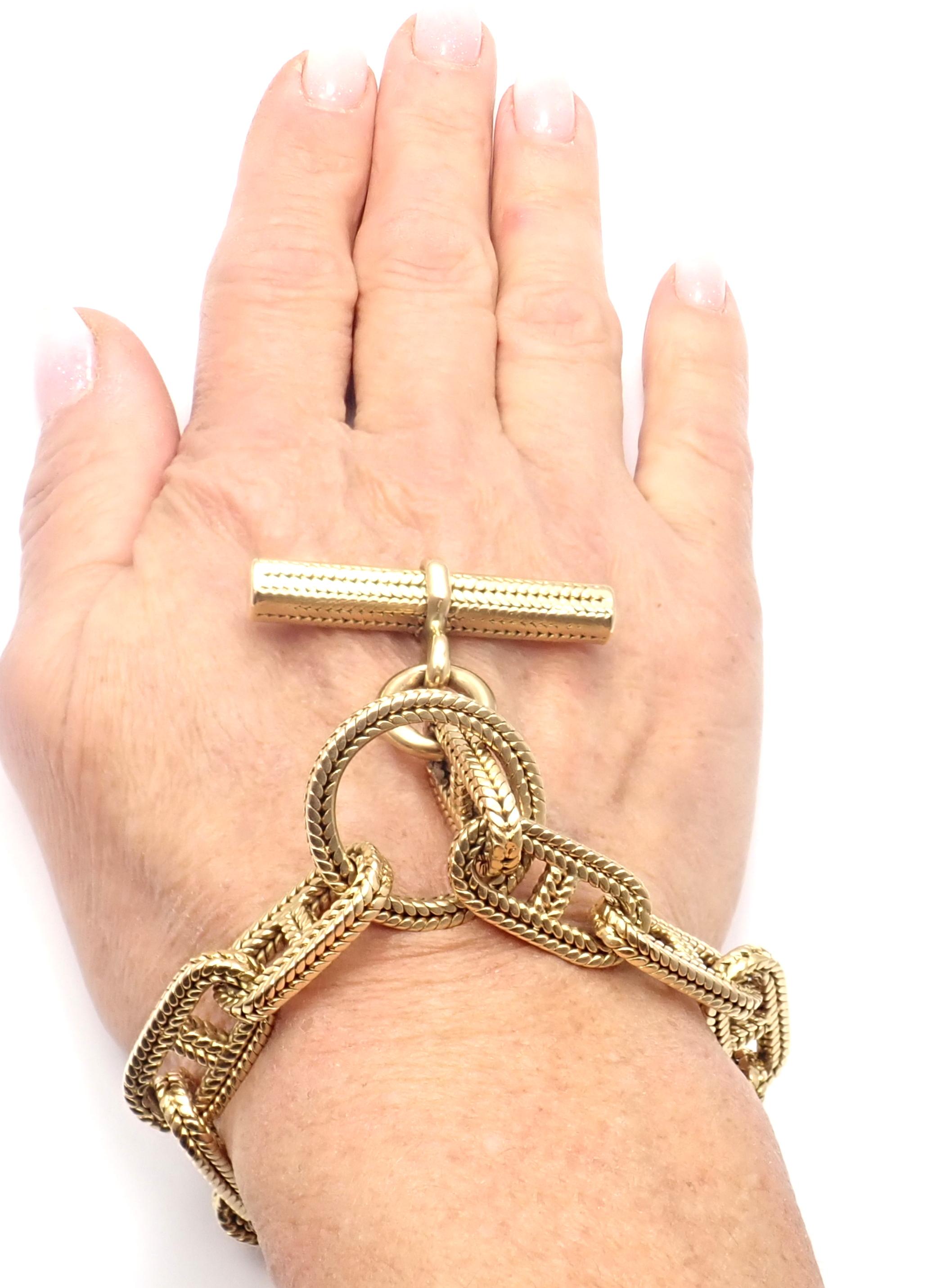 Hermes George L'Enfant Chain d'Ancre Yellow Gold Link Toggle Bracelet 2