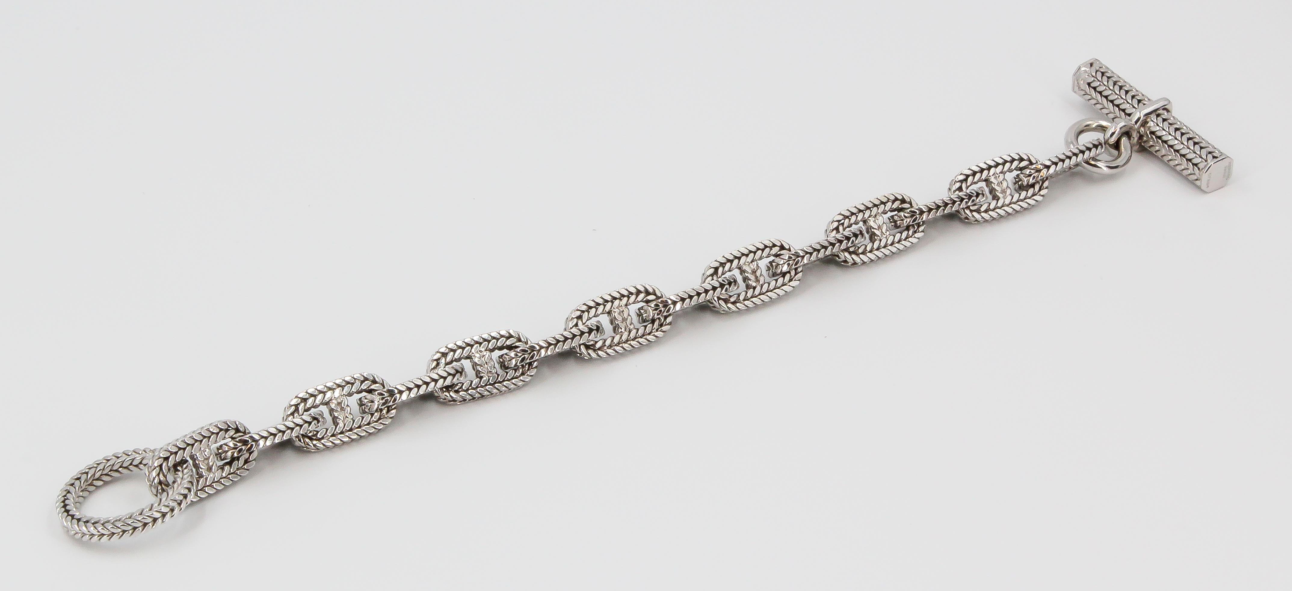 Chic and very rare 18K white gold link bracelet from the 