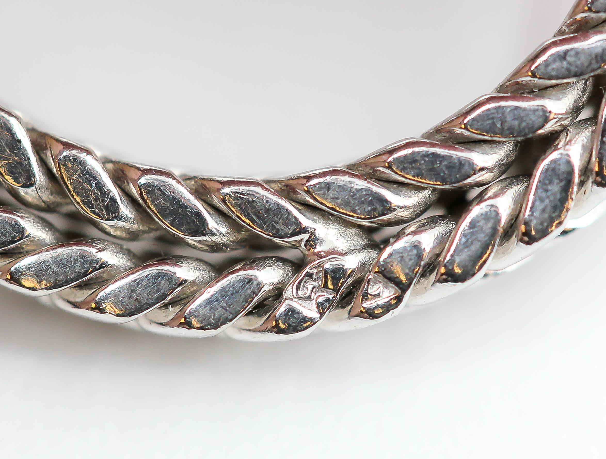 Hermès George L'Enfant White Gold Chaine D' Ancre Tresse Braided Link Bracelet 1