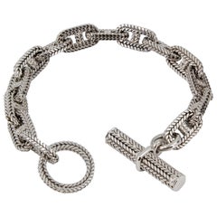 Hermès George L'Enfant - Bracelet Chaine D' Ancre Tresse en or blanc