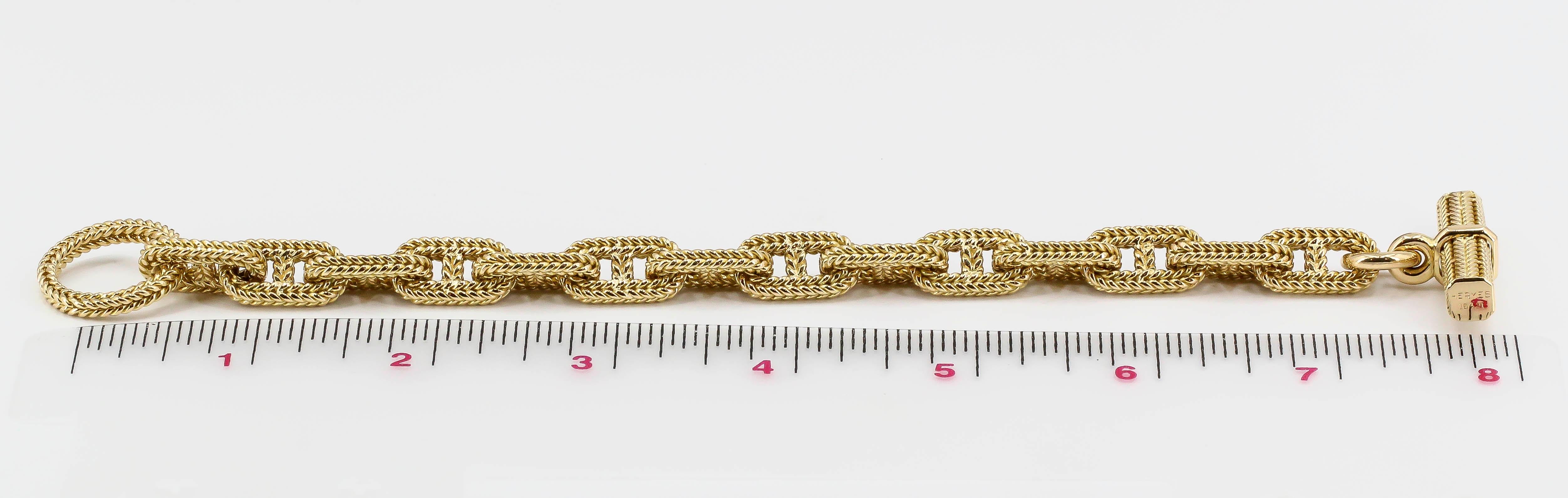 Hermès George L'Enfant Yellow Gold Chaine D' Ancre Tresse Braided Link Bracelet In Excellent Condition In New York, NY