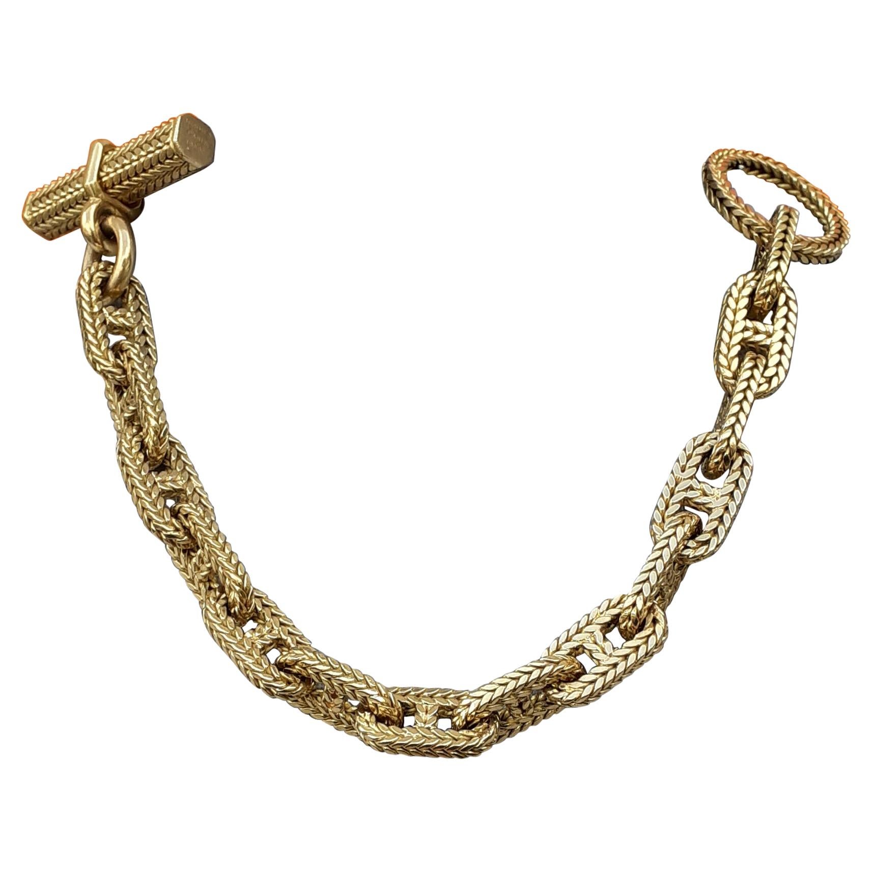 Hermès Georges Lenfant Chaine D'ancre Yellow Gold Toggle Bracelet Vendôme