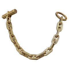Hermès Georges Lenfant Chaine D'ancre Bracelet à bascule Vendôme en or jaune