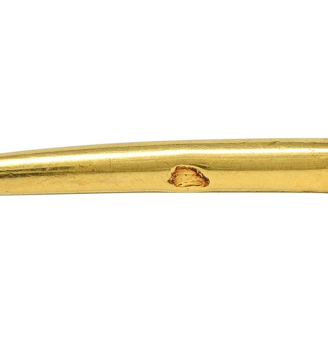 Hermés Georges L'Enfant Broche de plumas vintage de oro amarillo de 18 quilates de los años 60 franceses en venta 3
