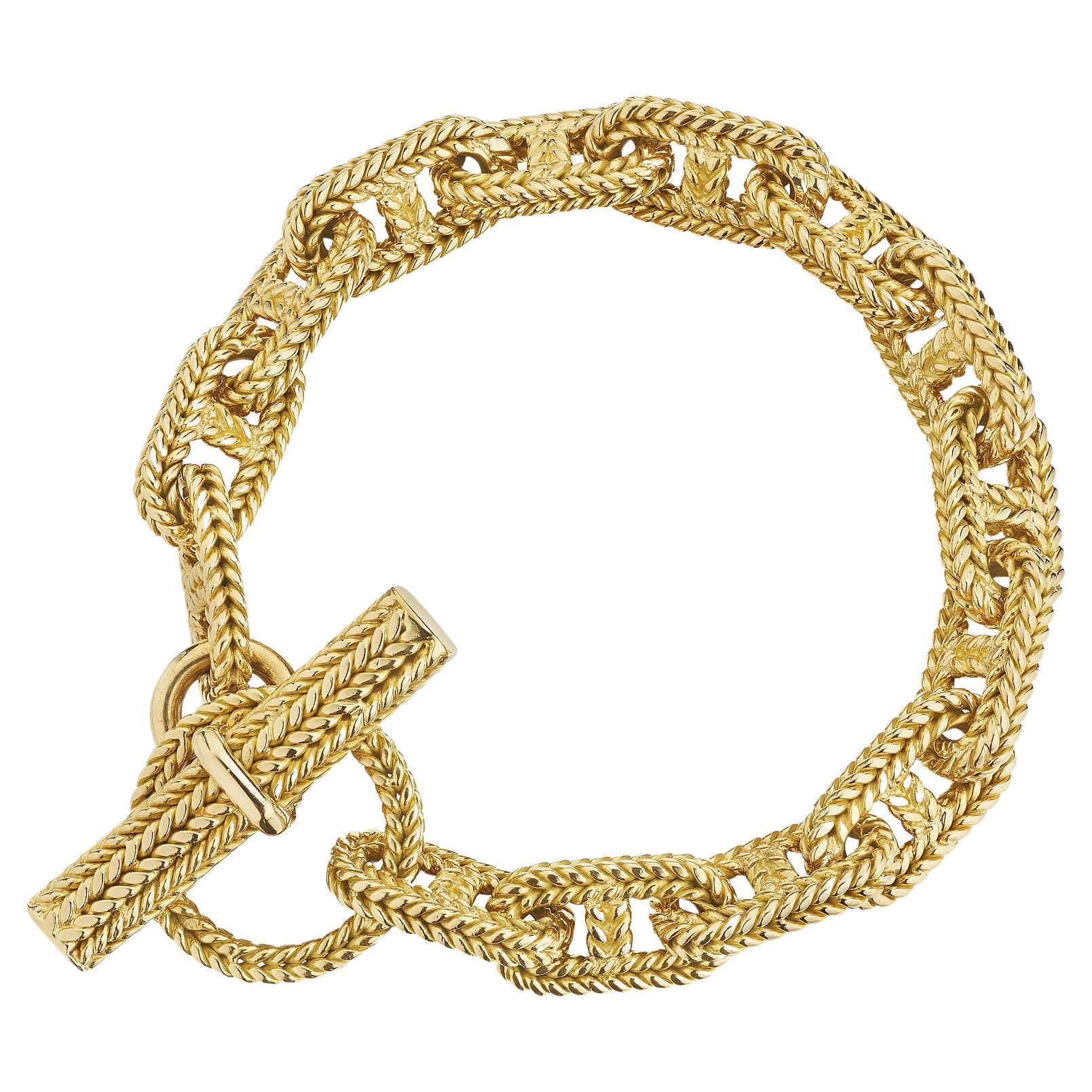 Hermes Georges L'Enfant Paris 'chaine d'ancre' Gold Toggle Link Bracelet