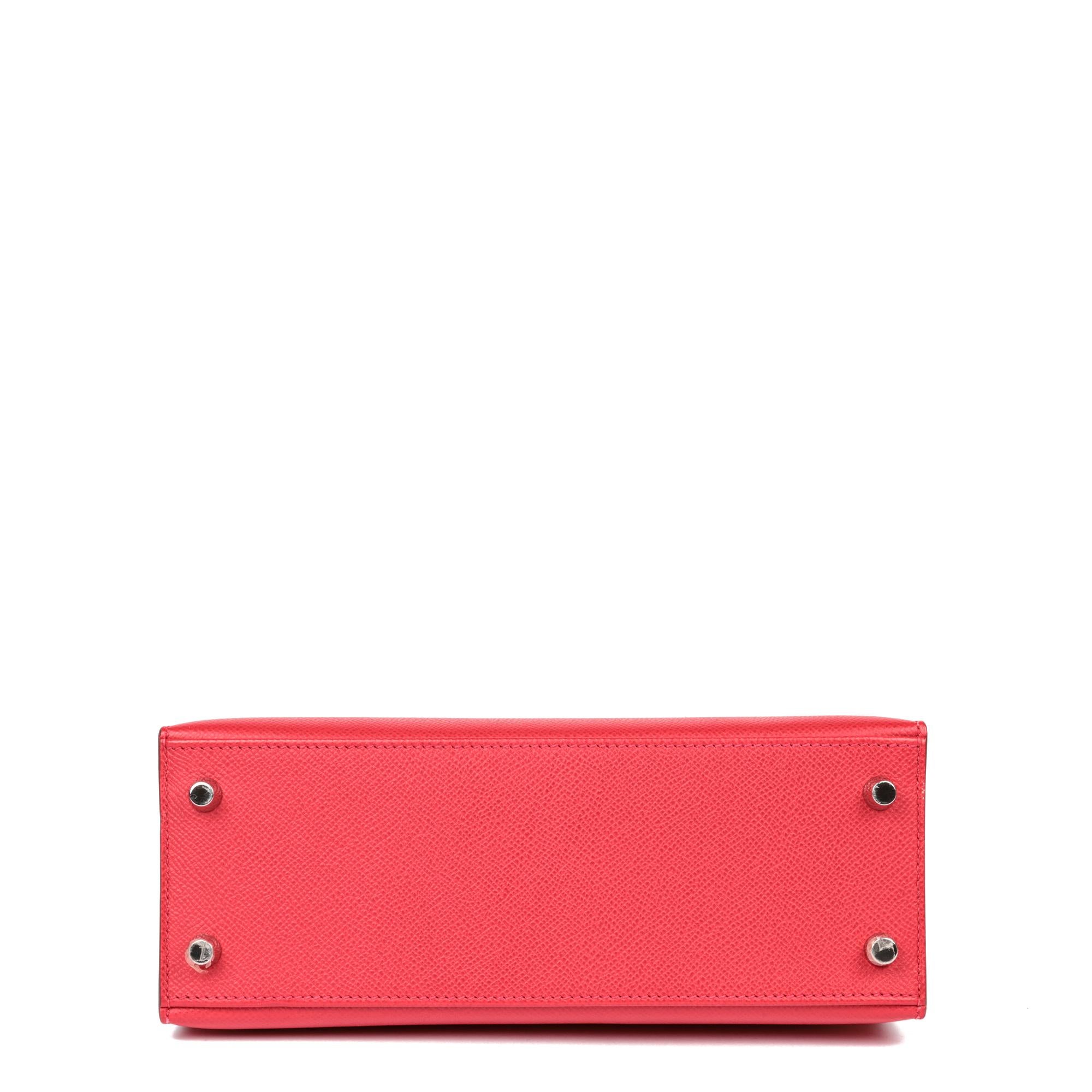 Hermès Kelly 25cm Sellier en cuir d'epsom au géranium en vente 1