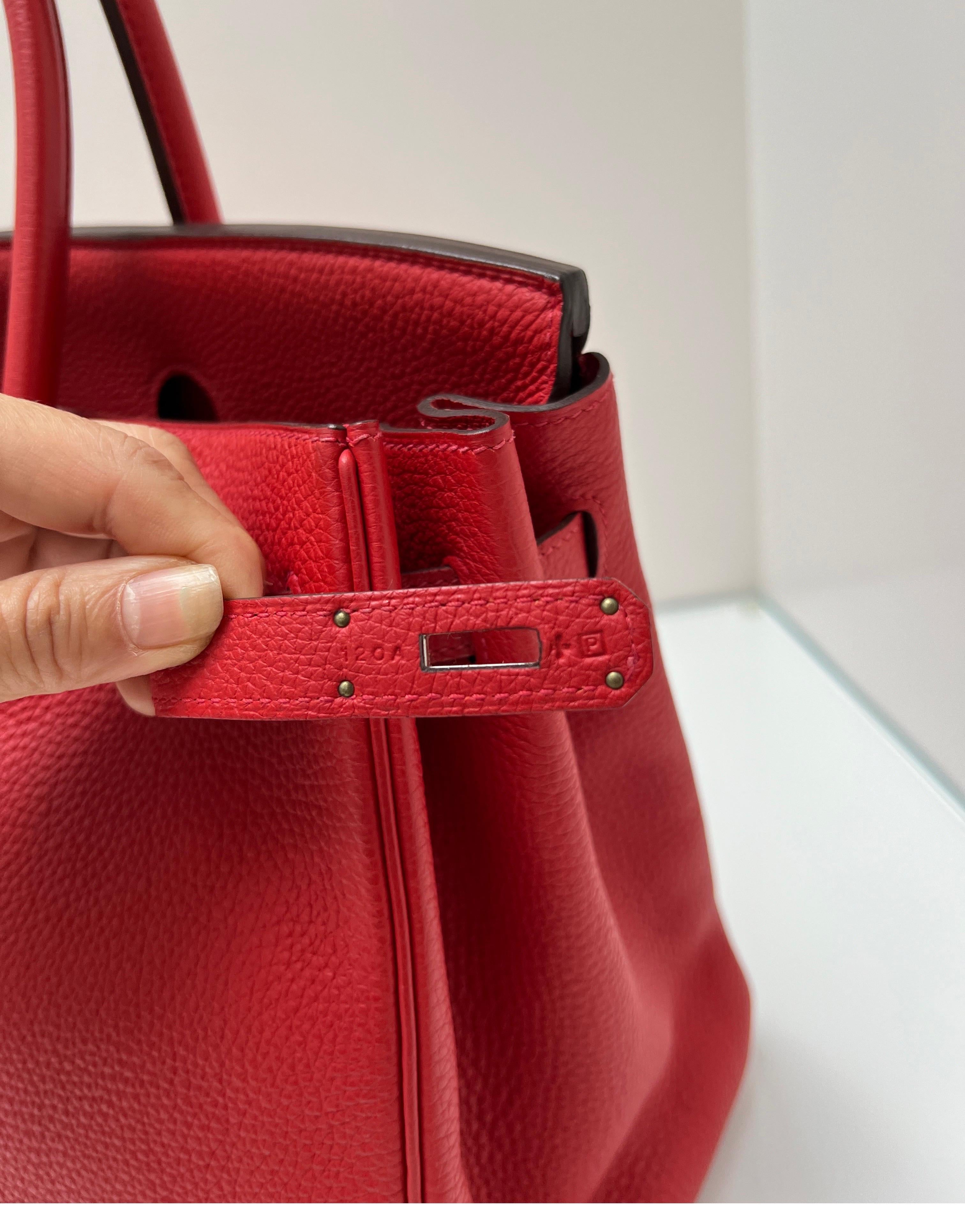 Hermes Geranium Red Birkin 35 Bag 12