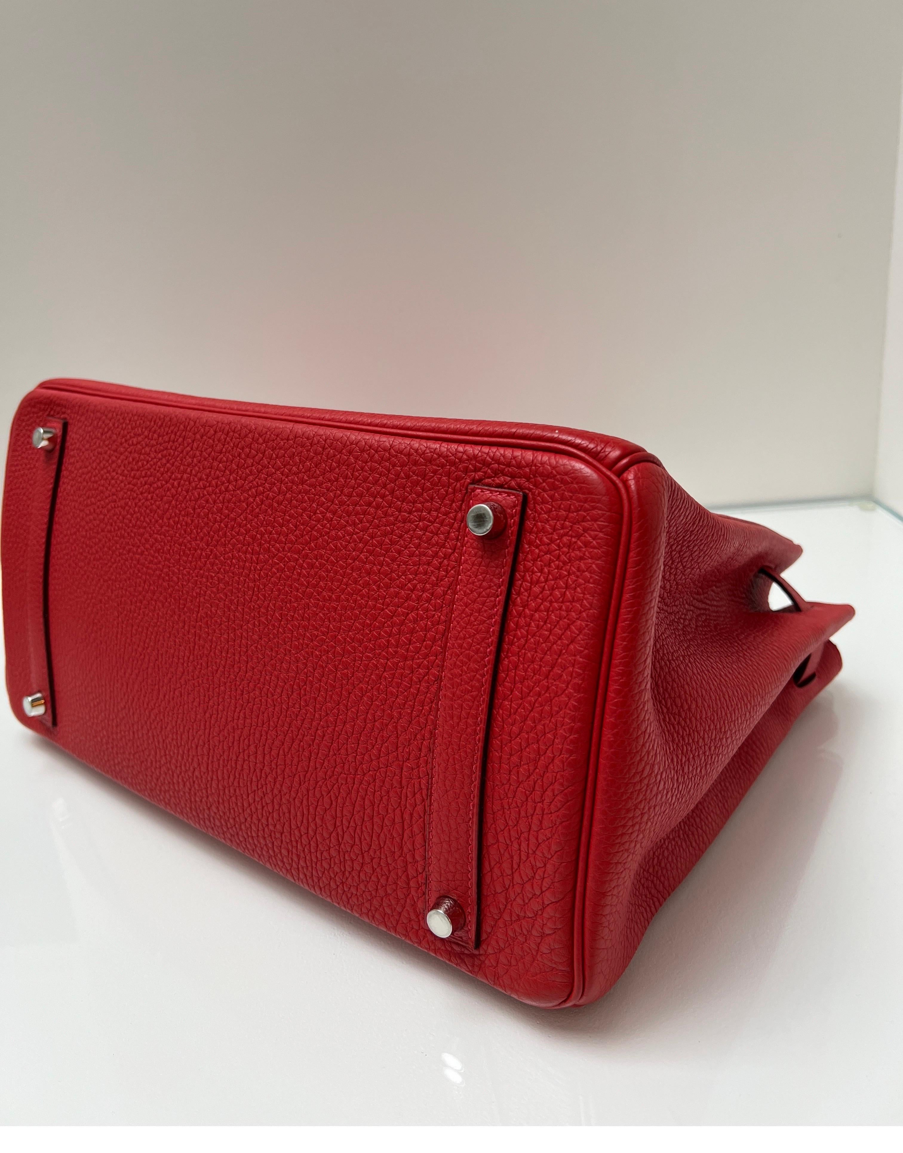 Hermes Geranium Red Birkin 35 Bag 13