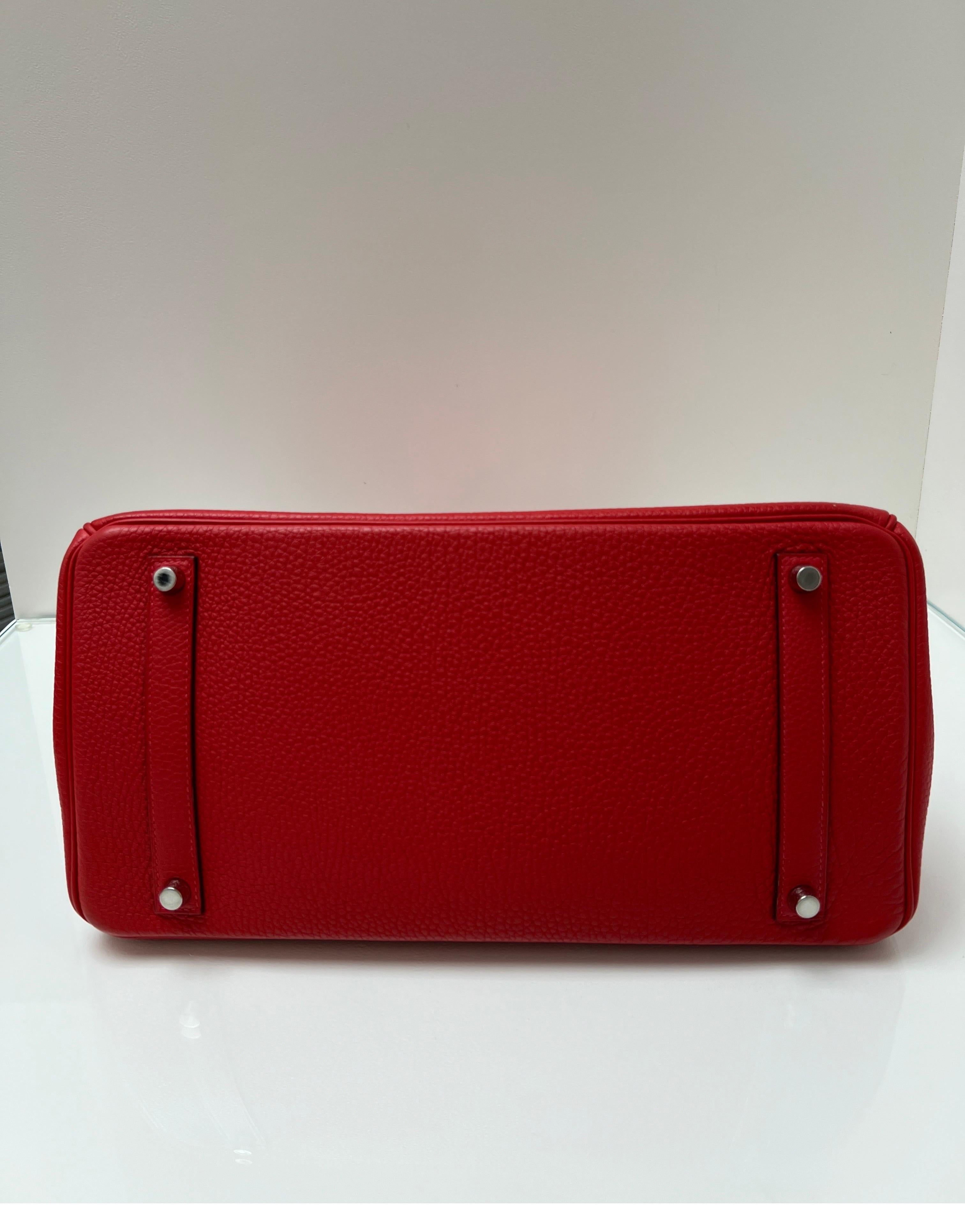 Hermes Geranium Red Birkin 35 Bag 14