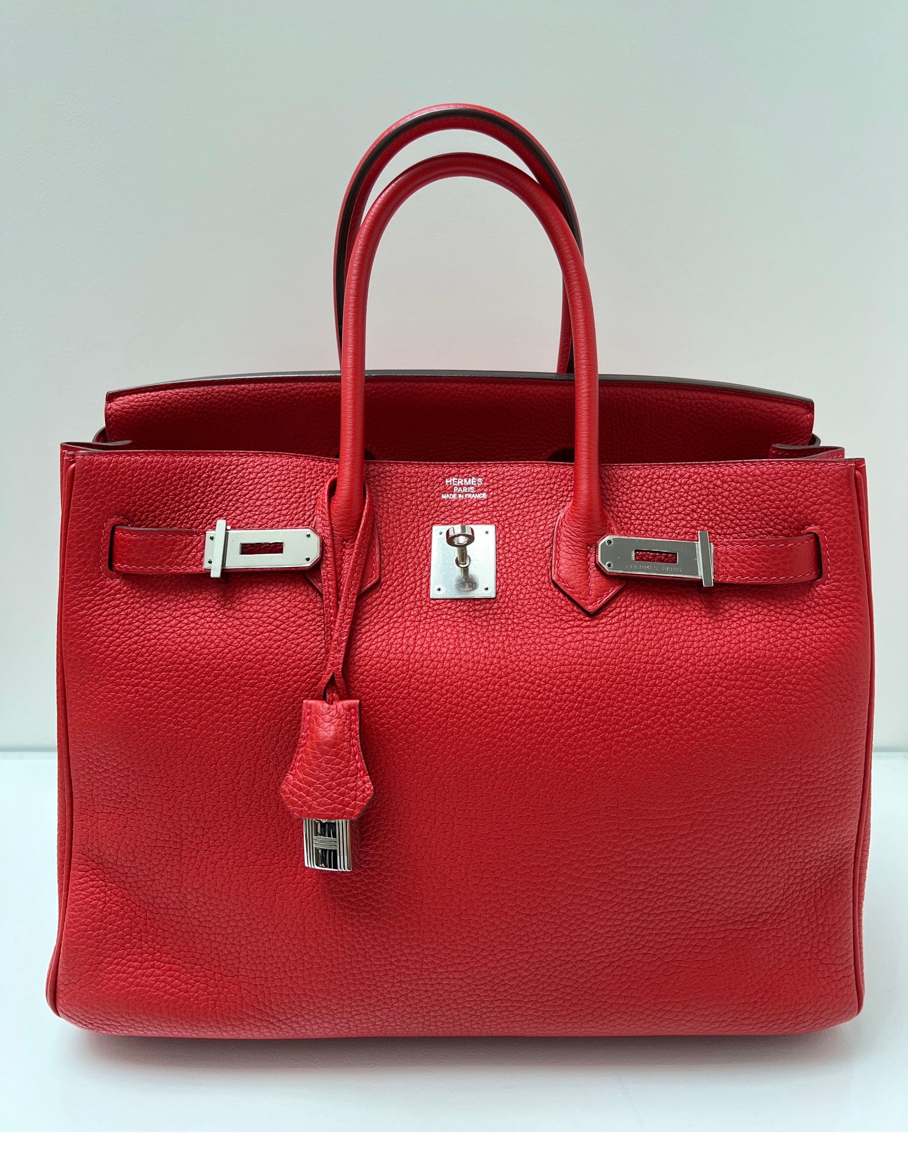 Hermes Geranium Red Birkin 35 Bag 2