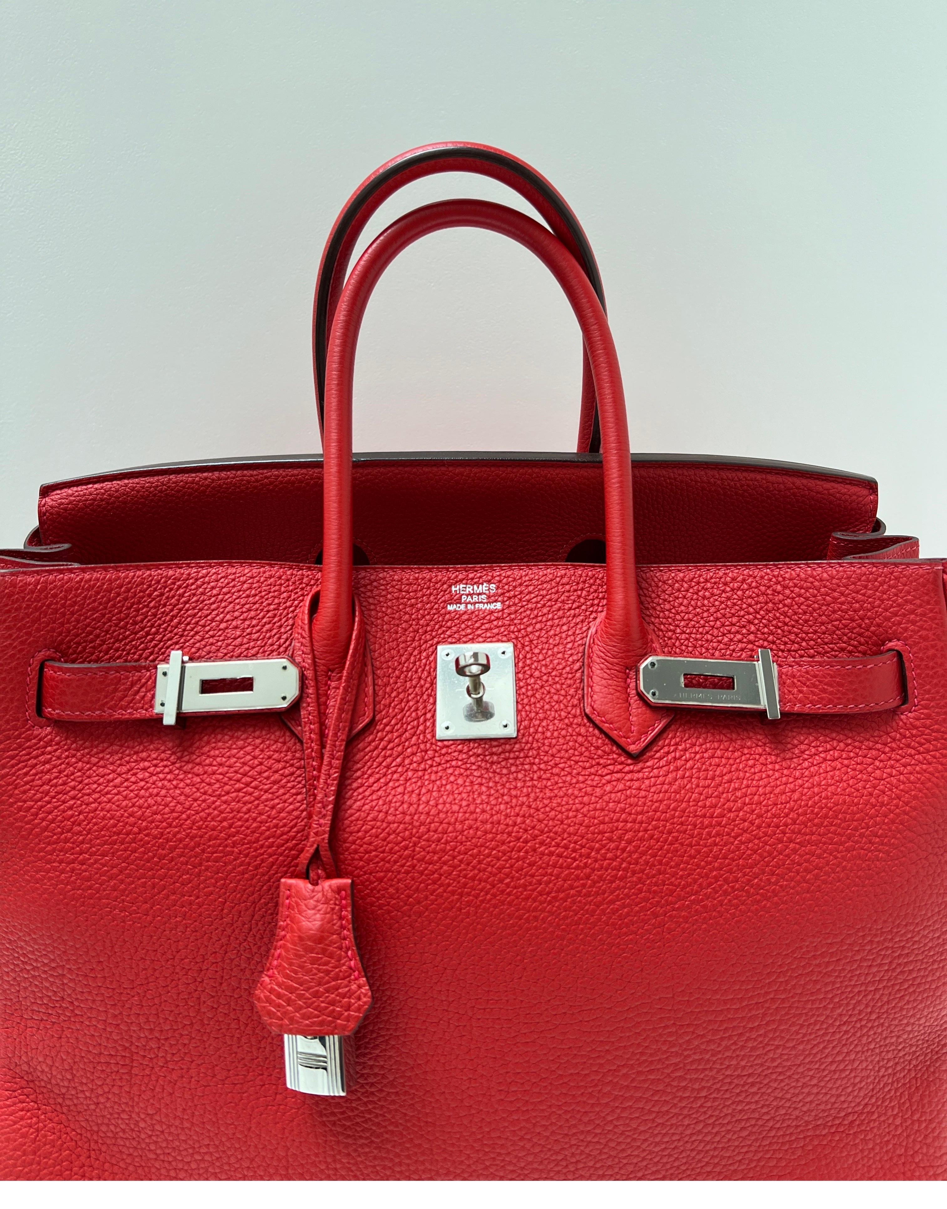 Hermes Geranium Red Birkin 35 Bag 3