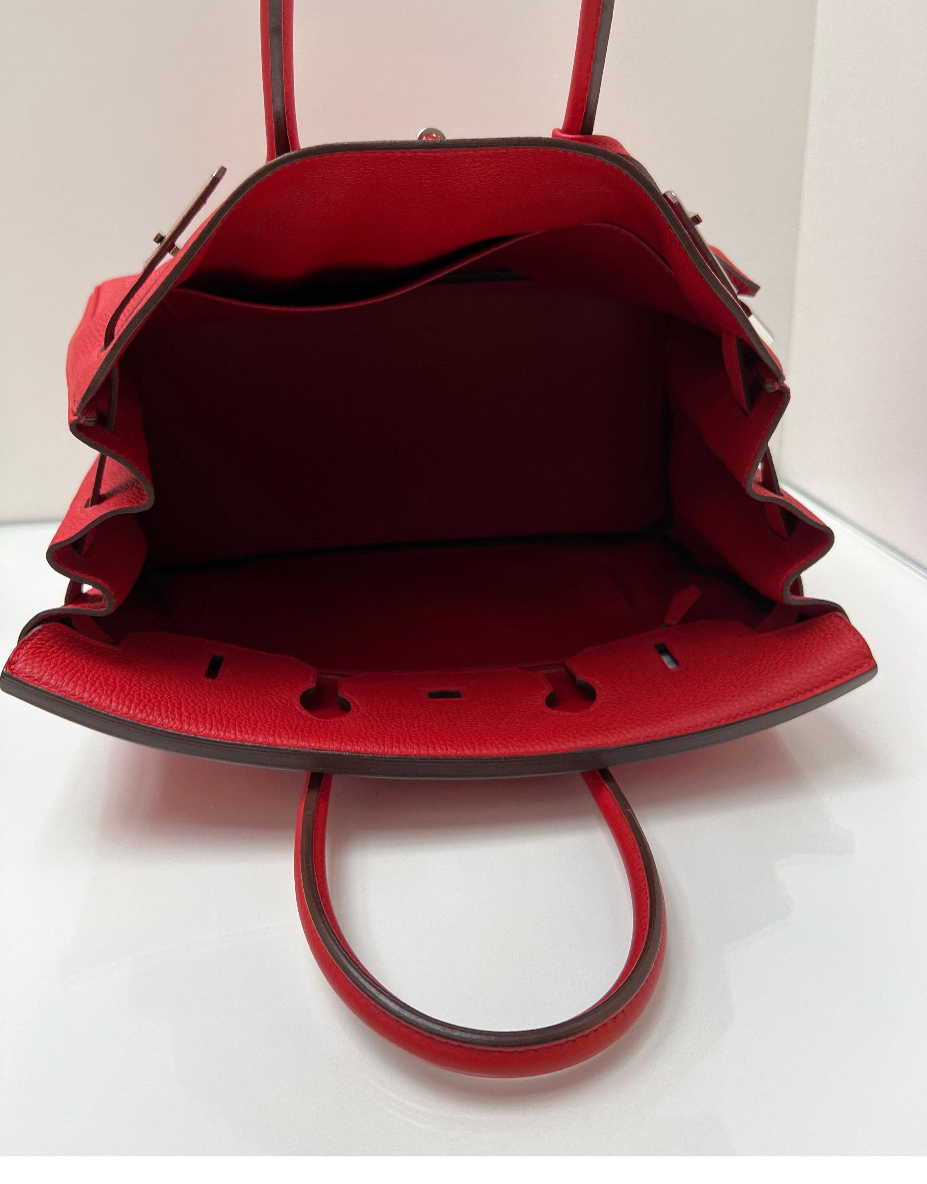 Hermes Geranium Red Birkin 35 Bag 4